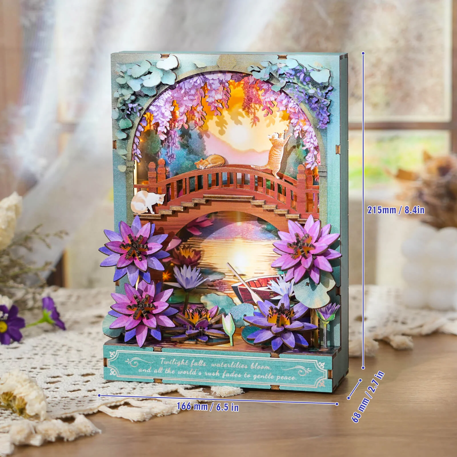 Twilight Lotus – DIY Wooden Painting, 3D Puzzle Craft Kit - Image 6