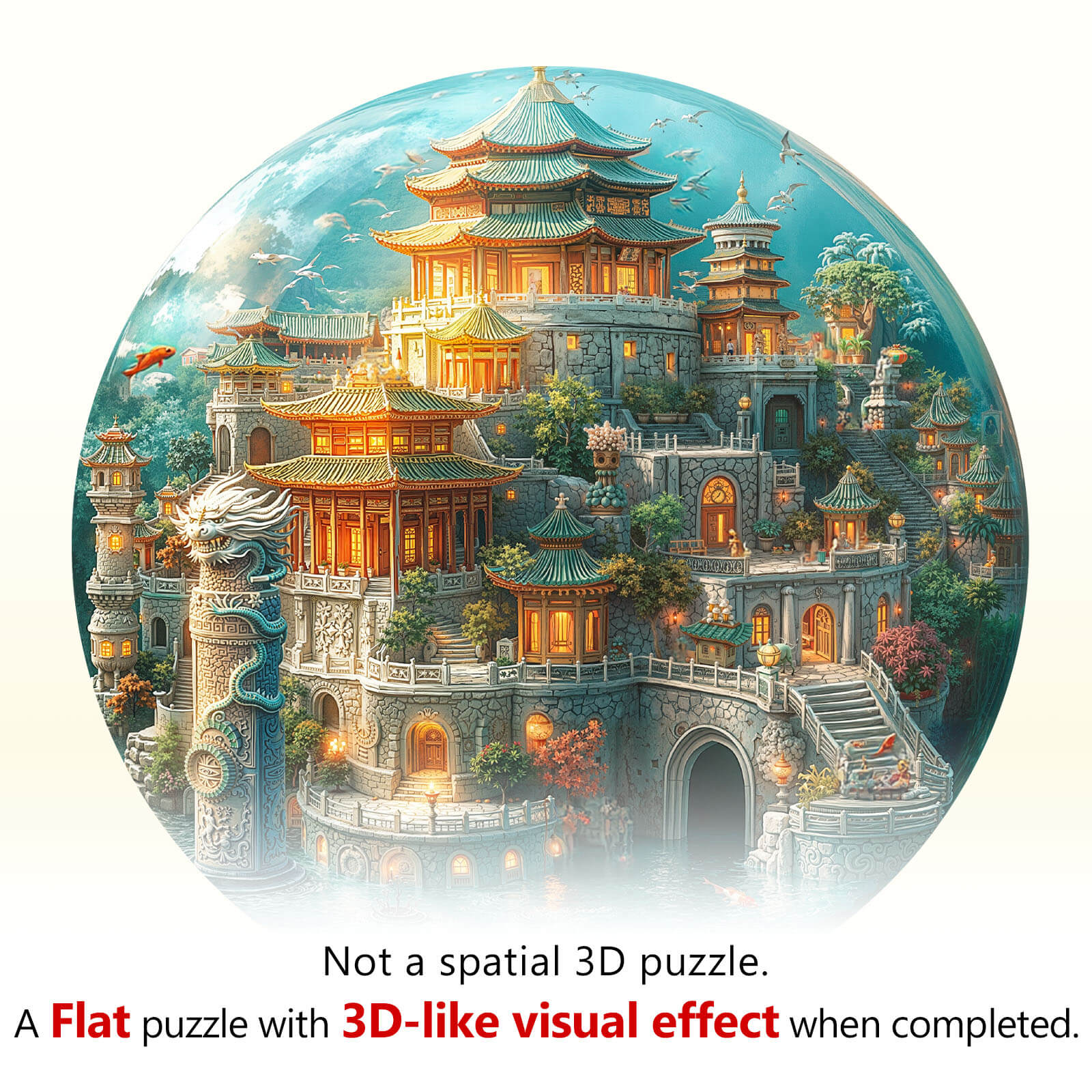 Underwater Dragon Palace Wooden Jigsaw Puzzle - Image 7