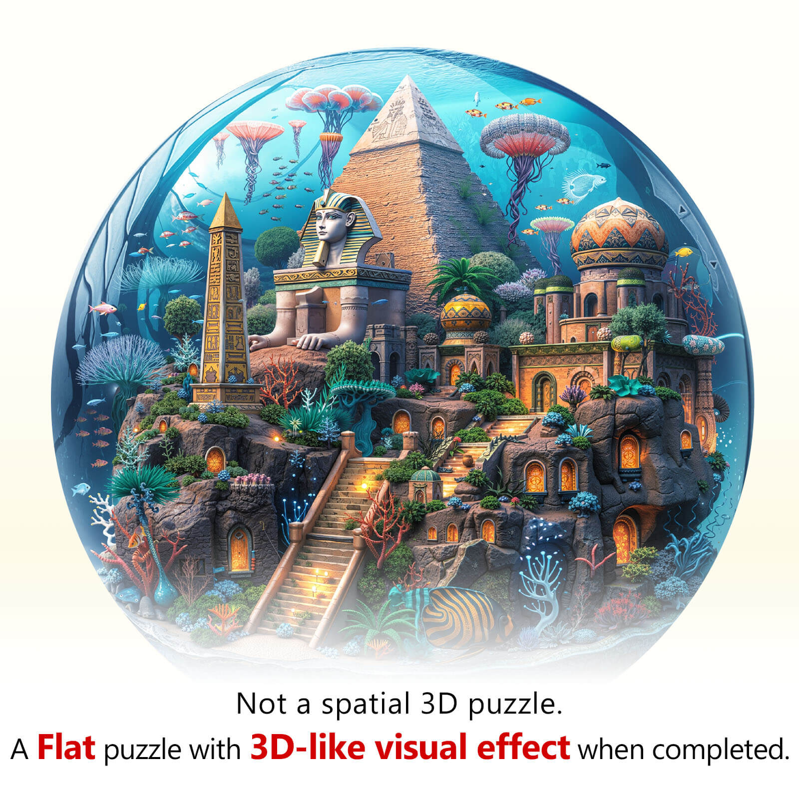 Underwater pyramid field Wooden Jigsaw Puzzle - Image 7