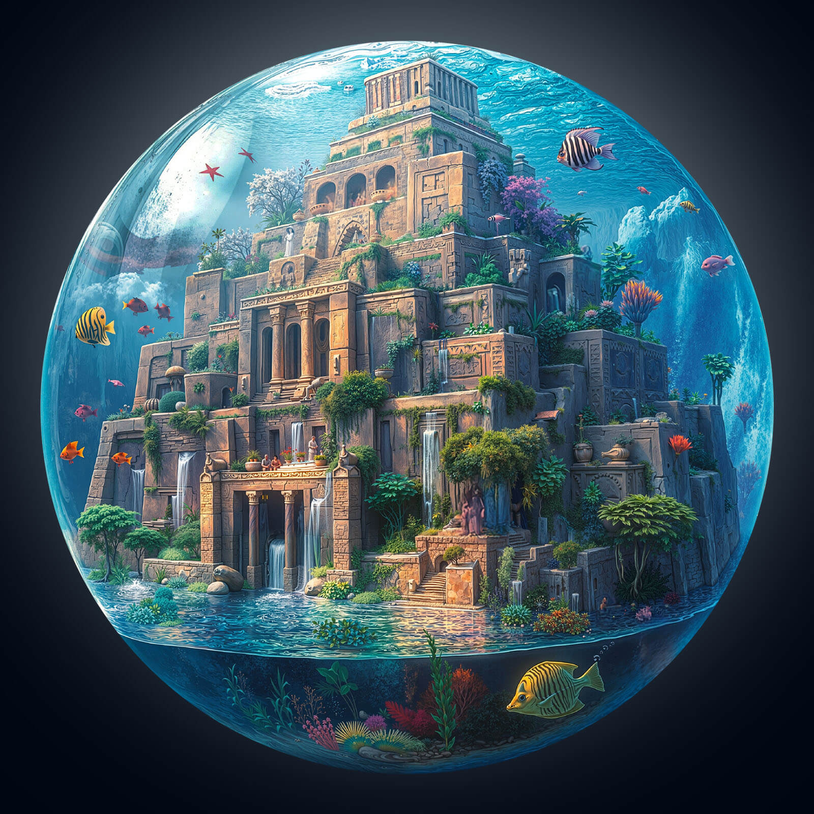 Underwater Sky Garden Wooden Jigsaw Puzzle - Image 2