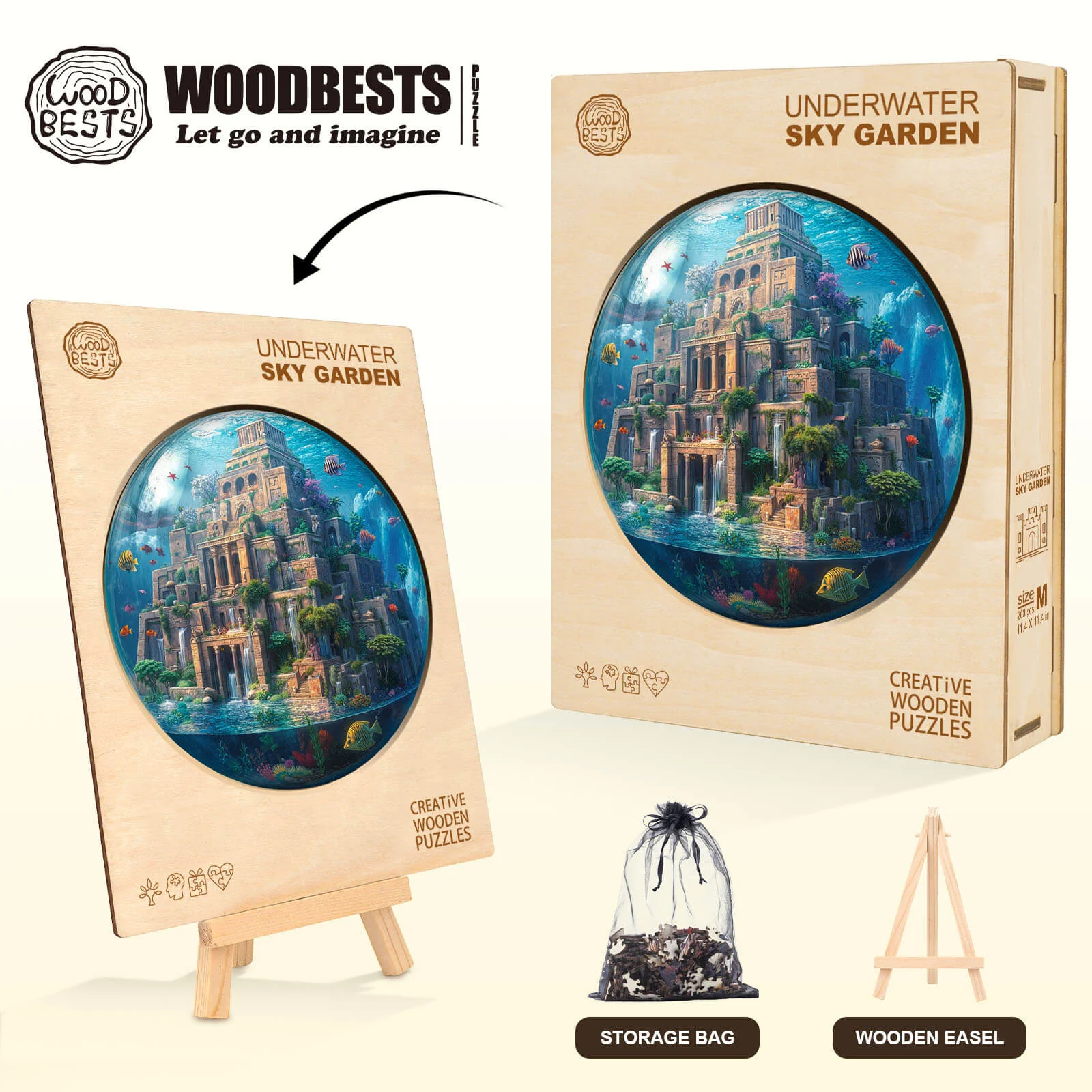 Underwater Sky Garden Wooden Jigsaw Puzzle - Image 6