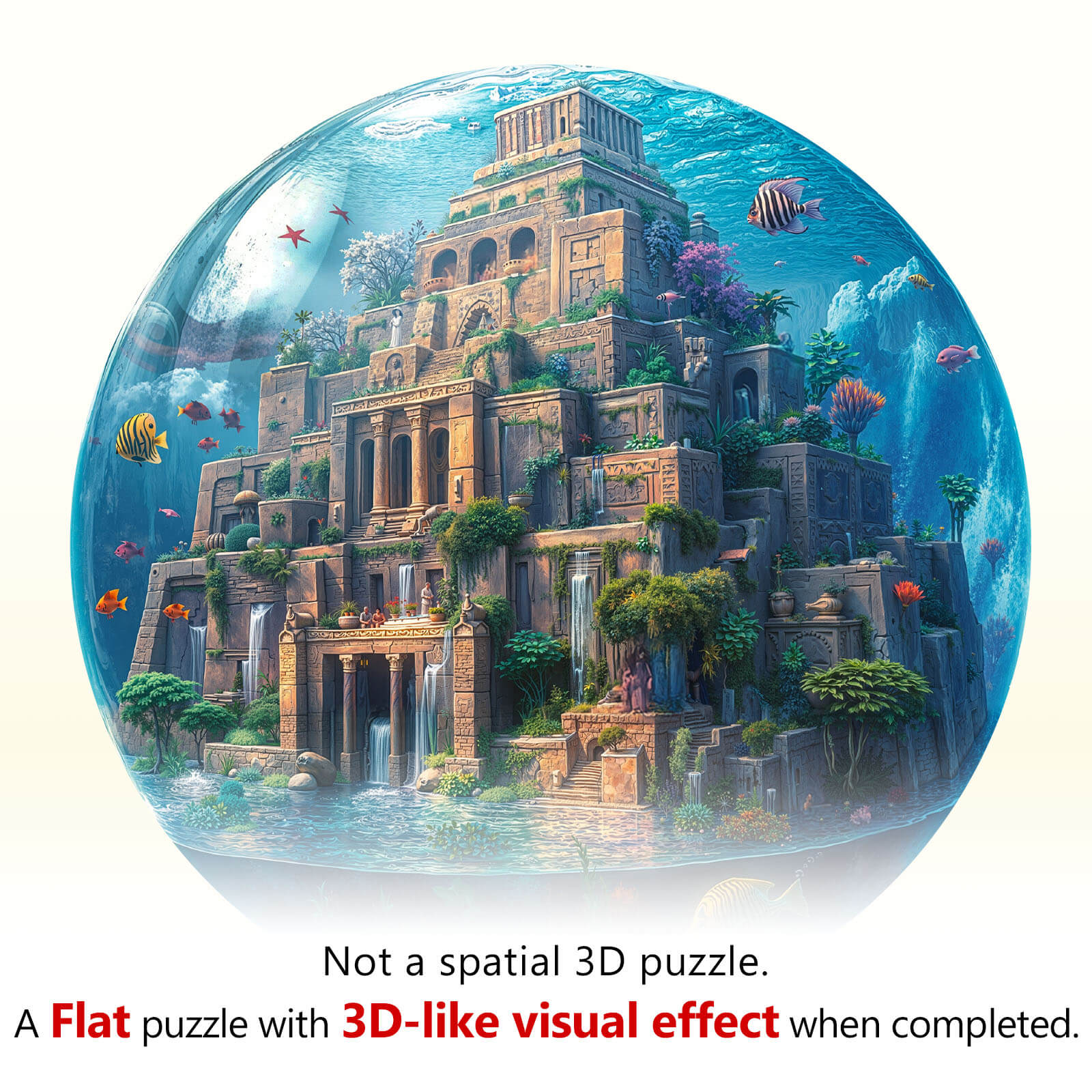 Underwater Sky Garden Wooden Jigsaw Puzzle - Image 8
