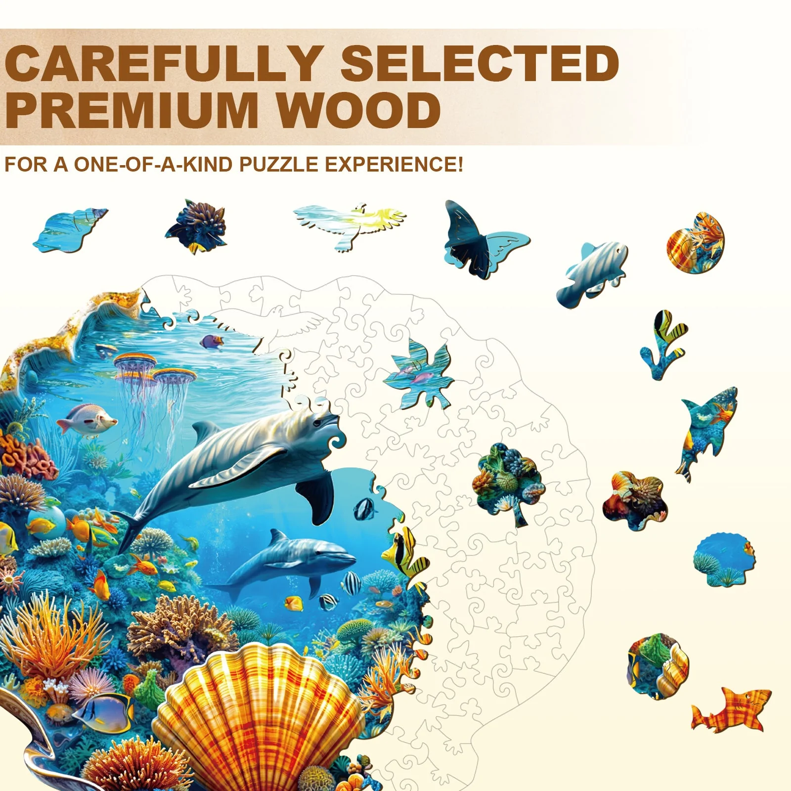 Underwater World - Shells Wooden Jigsaw Puzzle - Image 2
