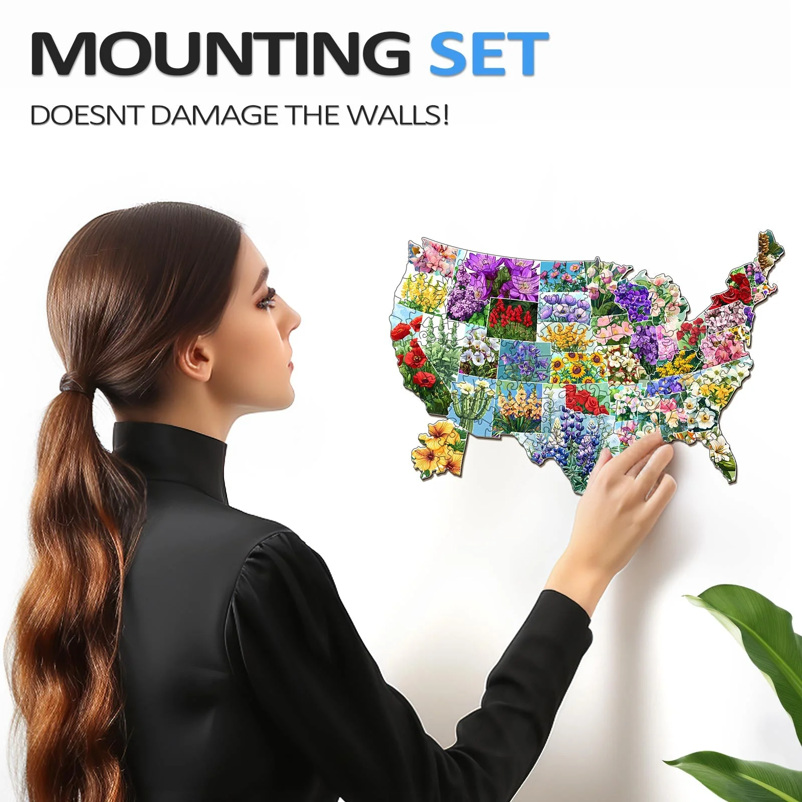 USA STATE FLOWERS Wooden Jigsaw Puzzle - Image 8
