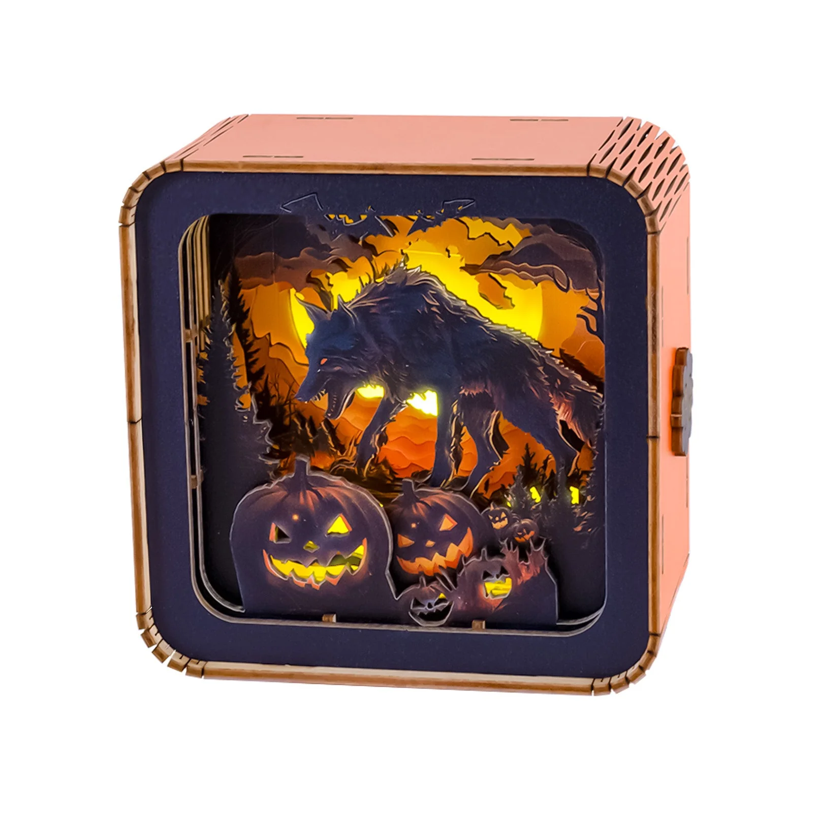 Halloween Wolf Kit - 3D Wooden Puzzle Night Light - Image 6