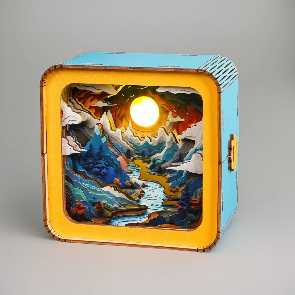Moonlit Mountain Kit - 3D Wooden Puzzle Night Light - Image 2