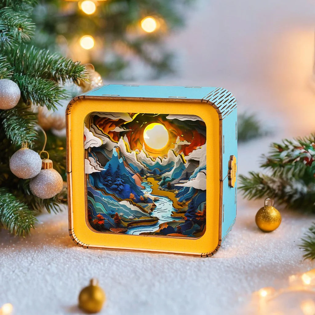 Moonlit Mountain Kit - 3D Wooden Puzzle Night Light - Image 4