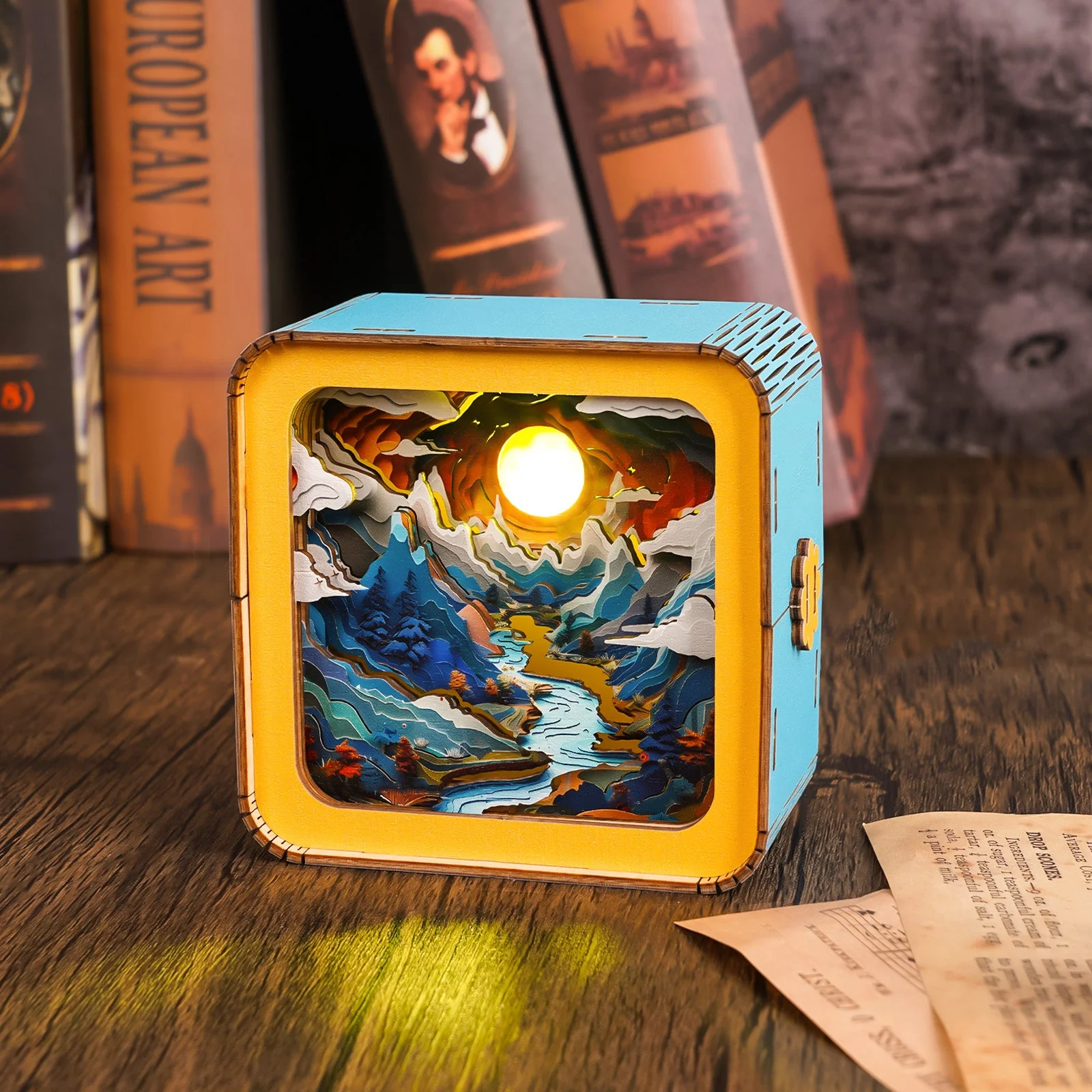 Moonlit Mountain Kit - 3D Wooden Puzzle Night Light - Image 5