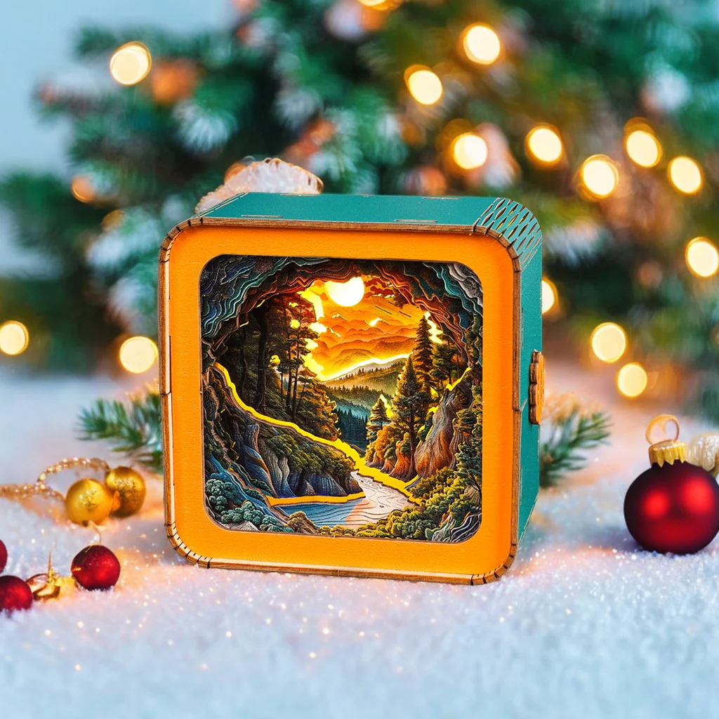 Sunset Wilderness Path Kit - 3D Wooden Puzzle Night Light - Image 3