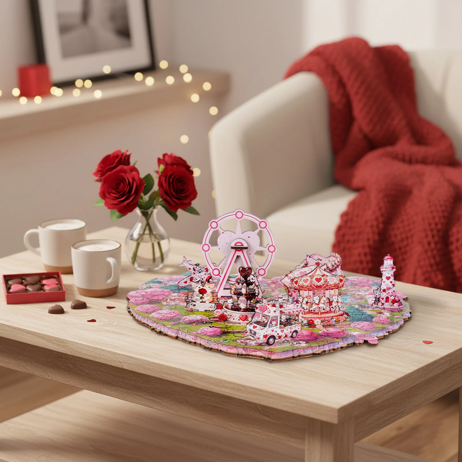 Valentine Kittyland Wooden Jigsaw Puzzle - Image 9
