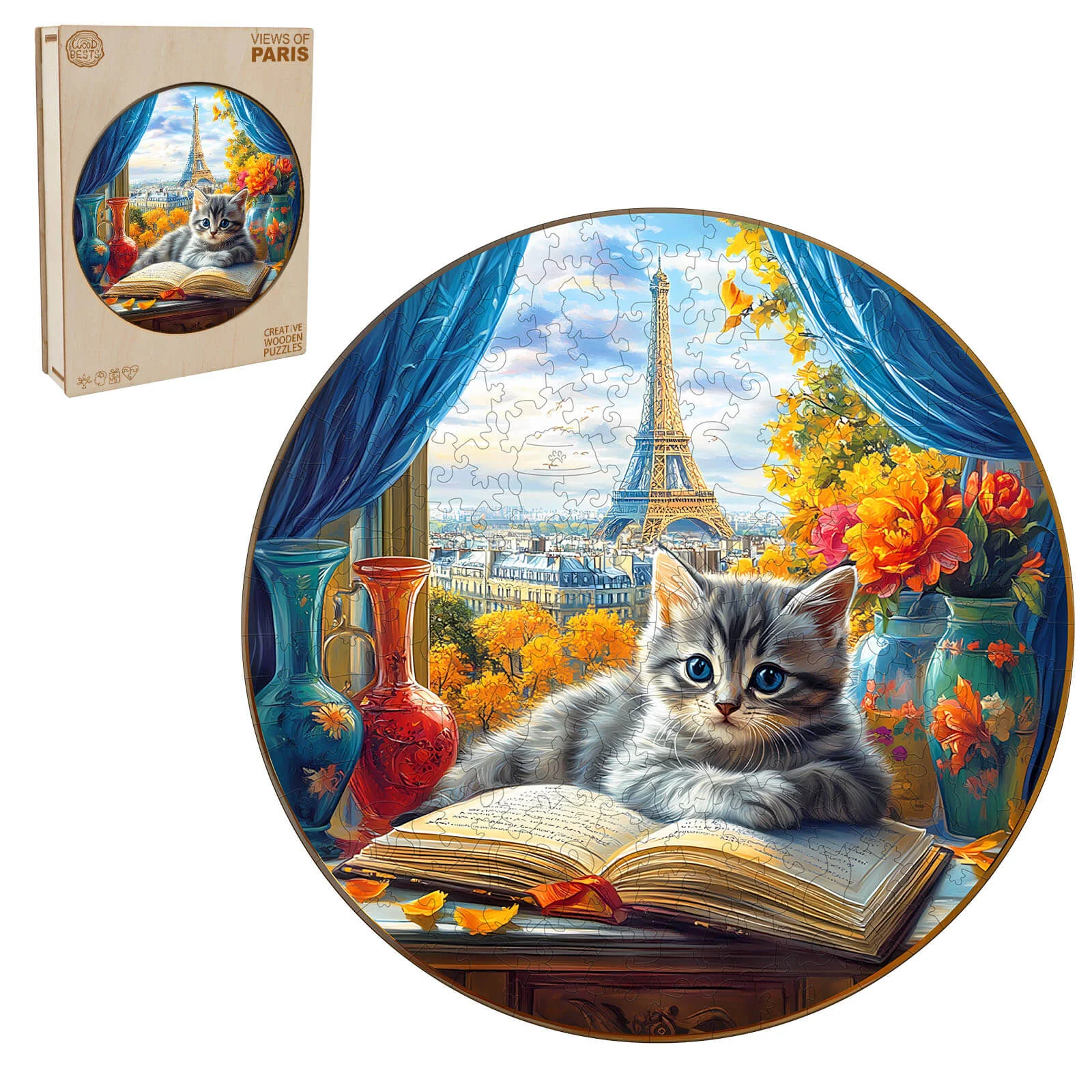 Views of Paris Wooden Jigsaw Puzzle - Image 3