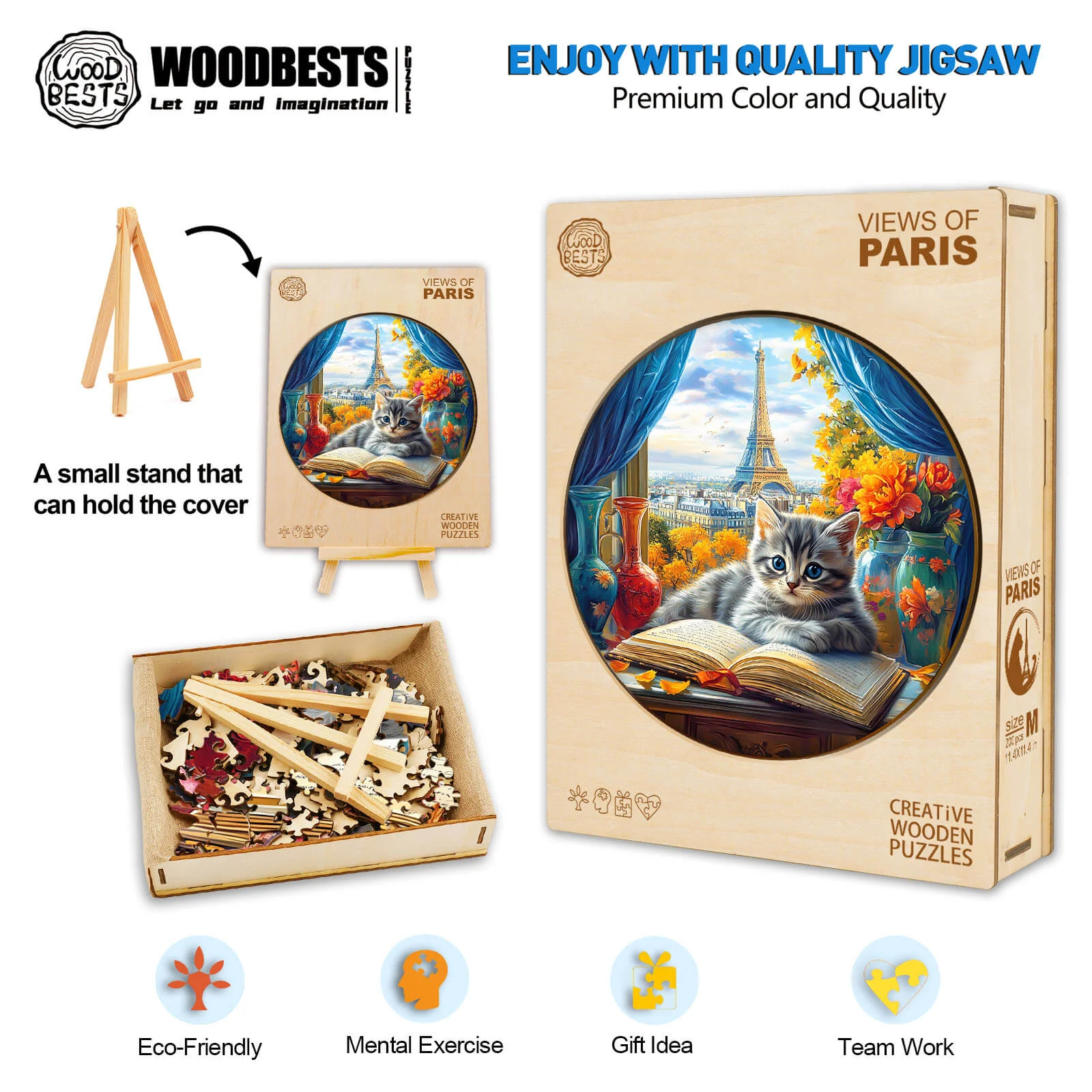 Views of Paris Wooden Jigsaw Puzzle - Image 6