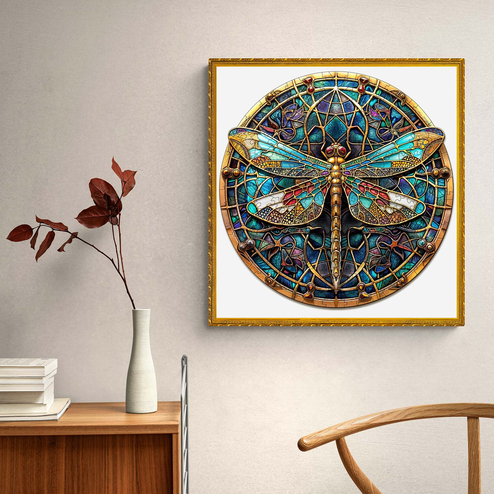 Vintage Dragonfly Wooden Jigsaw Puzzle - Image 10