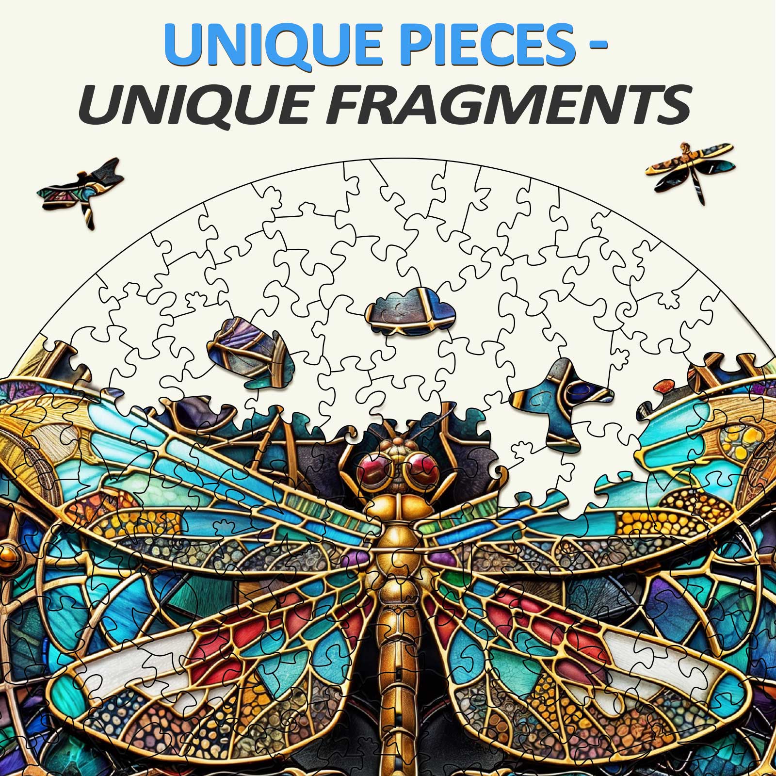 Vintage Dragonfly Wooden Jigsaw Puzzle - Image 3