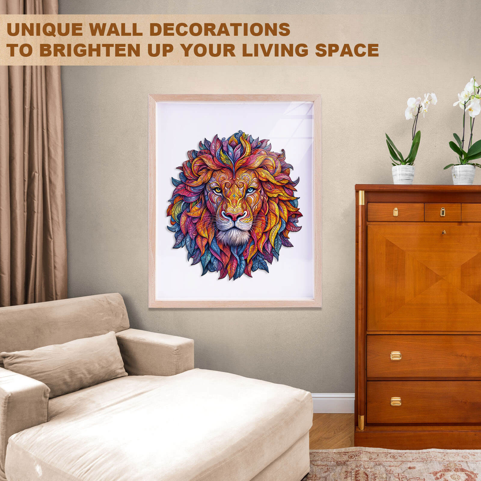 Vivid lion Wooden Jigsaw Puzzle - Image 10