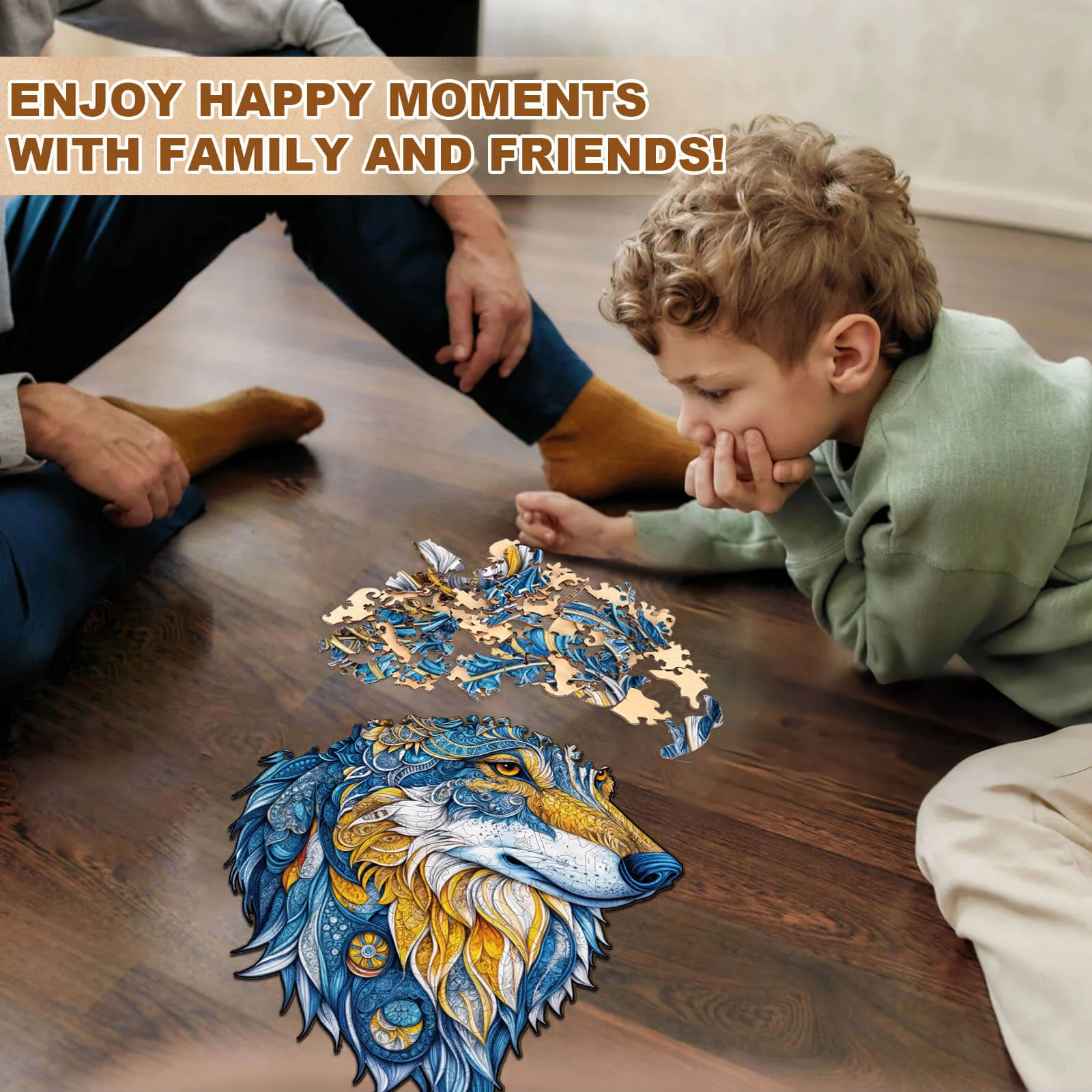 Vivid wolf Wooden Jigsaw Puzzle - Image 8