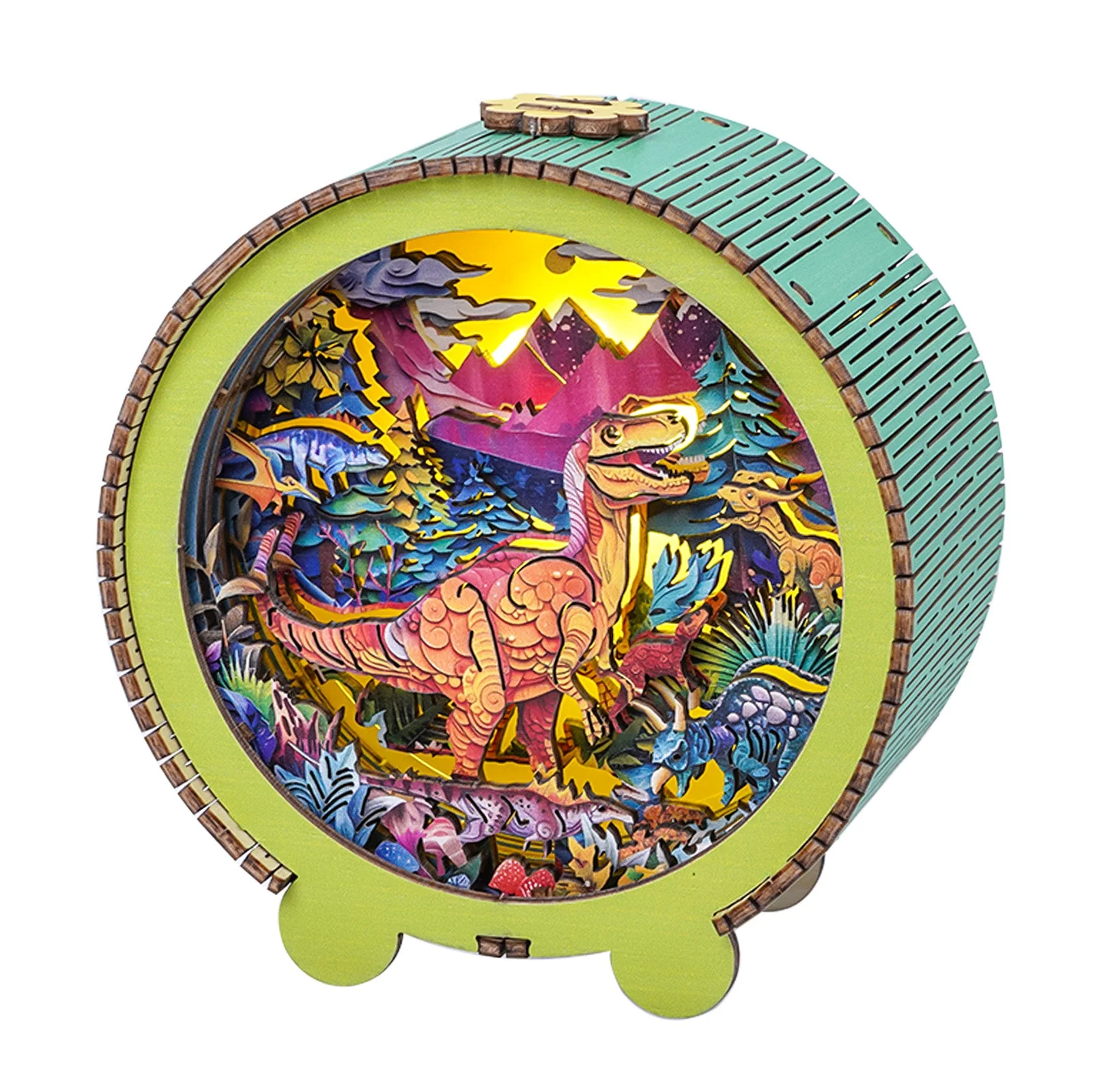 Volcano Dinosaur Kit - 3D Wooden Puzzle Night Light - Image 7