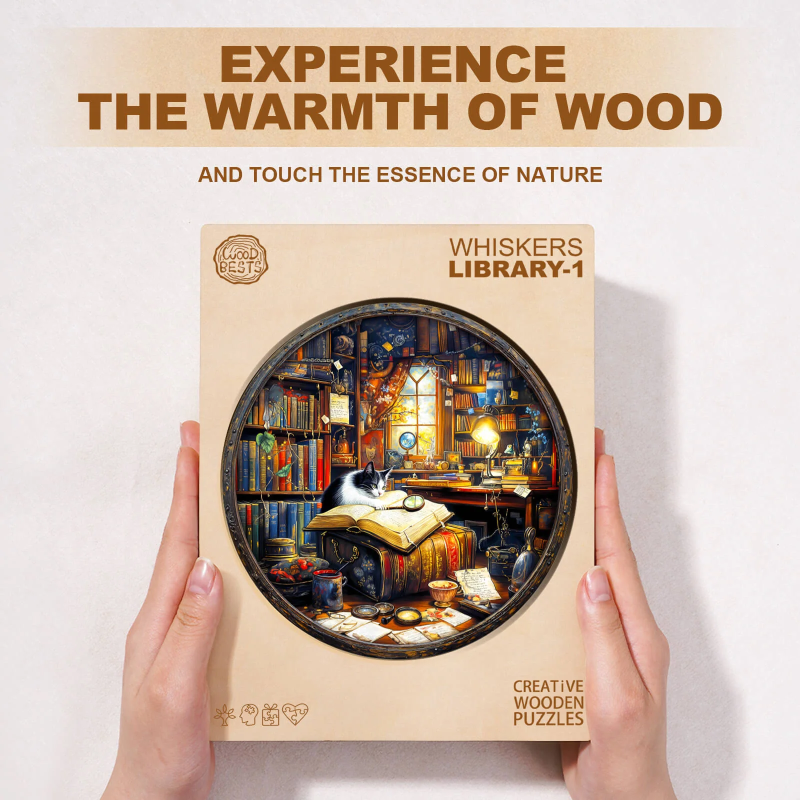 Whiskers Library-1 Wooden Jigsaw Puzzle - Image 3