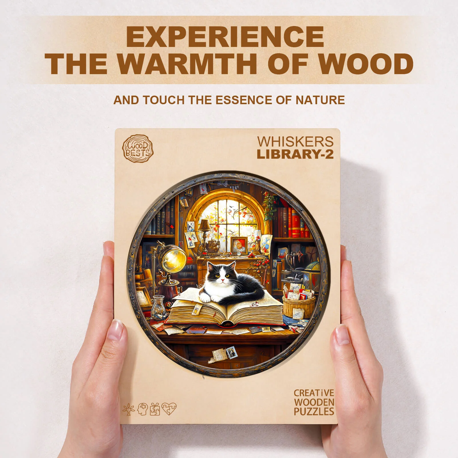 Whiskers Library-2 Wooden Jigsaw Puzzle - Image 4