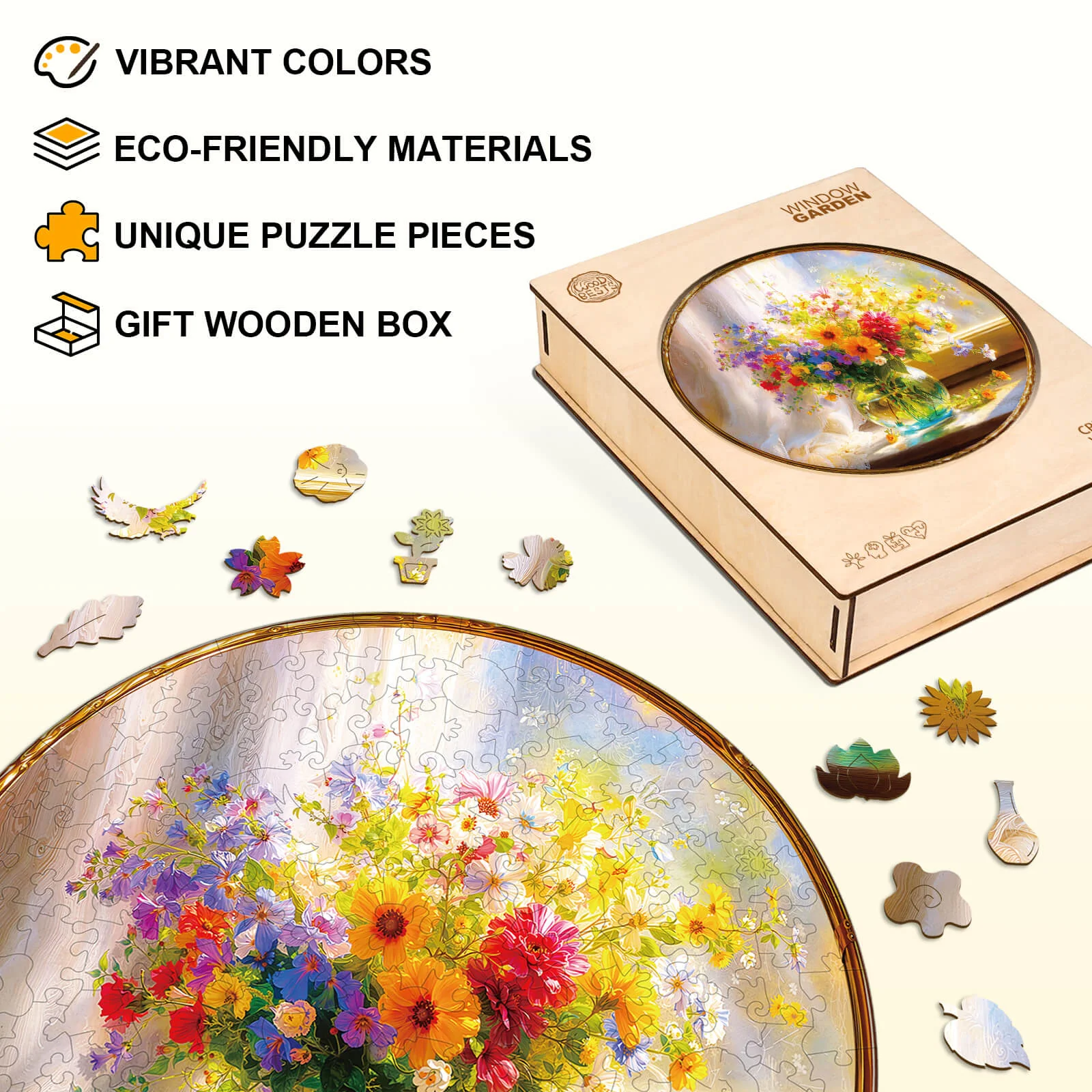 Window Garden Wooden Jigsaw Puzzle - Image 5