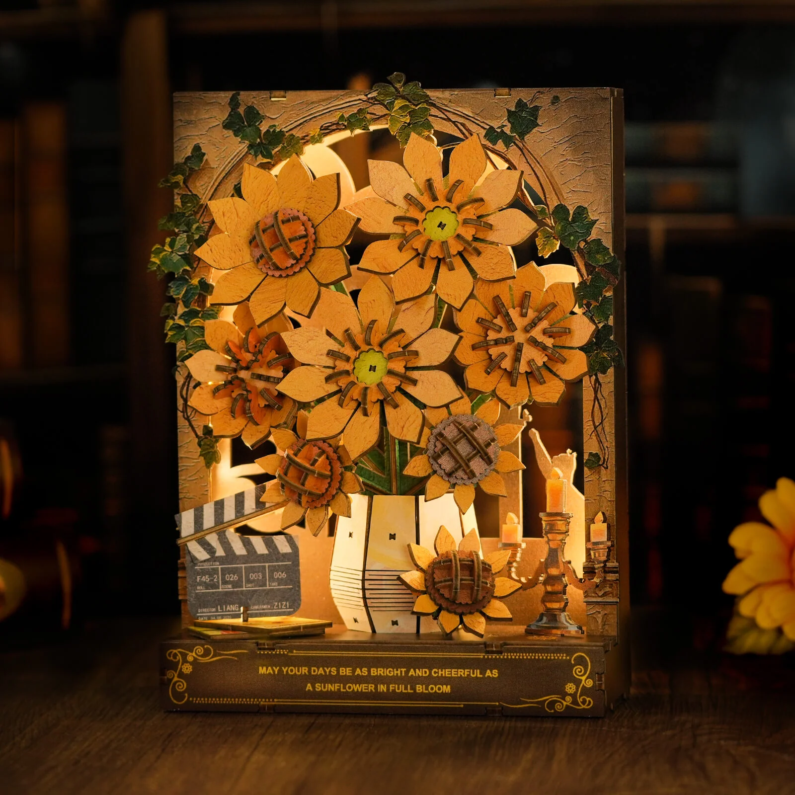 Windowside Sunflower Whispers– DIY Wooden Painting, 3D Puzzle Craft Kit - Image 6