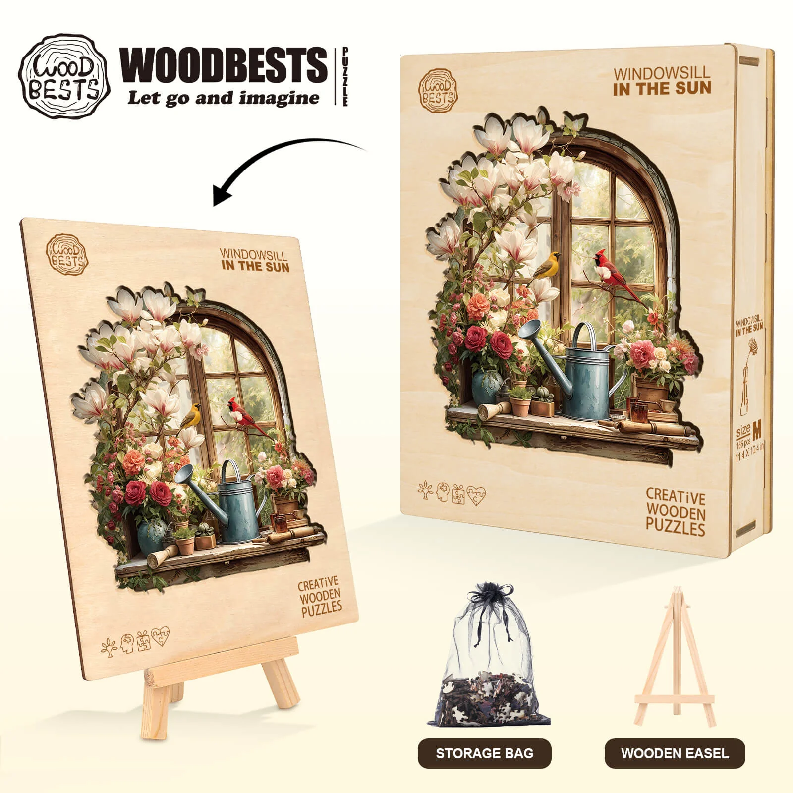 Windowsill in the sun Wooden Jigsaw Puzzle - Image 5