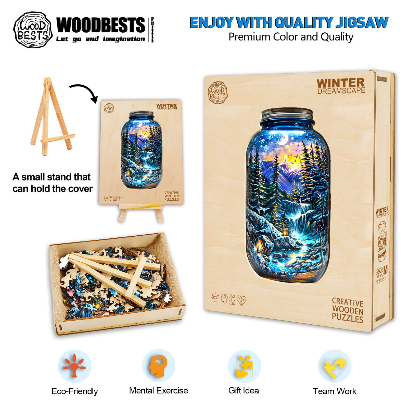 Winter Dreamscape Wooden Jigsaw Puzzle - Image 5
