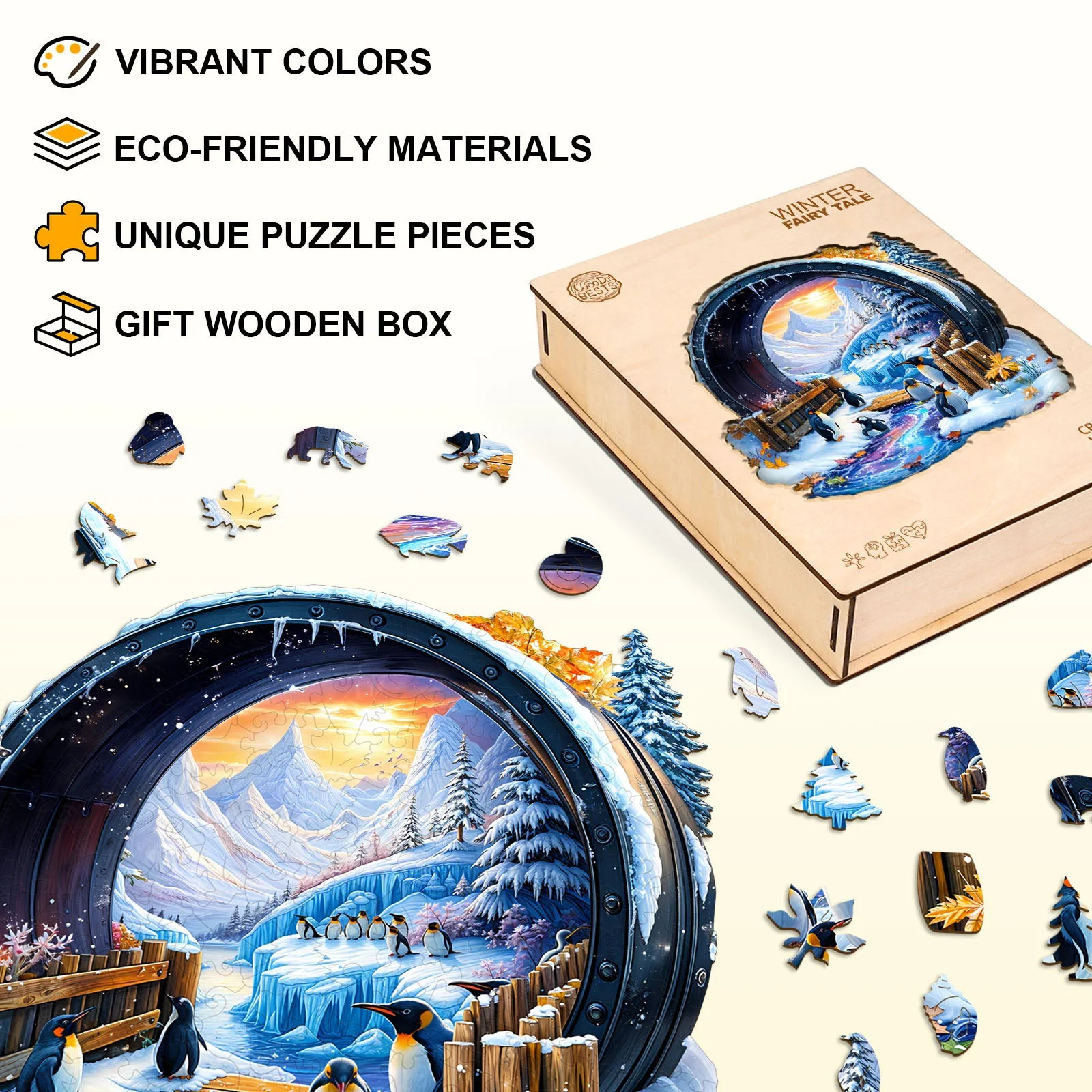 Winter Fairy Tale Wooden Jigsaw Puzzle - Image 5