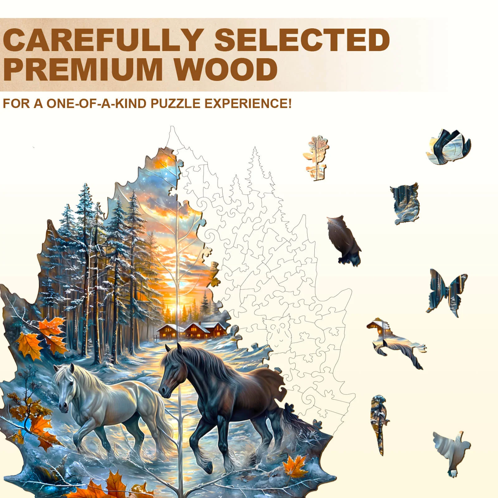 Winter of the stallion Wooden Jigsaw Puzzle - Image 2