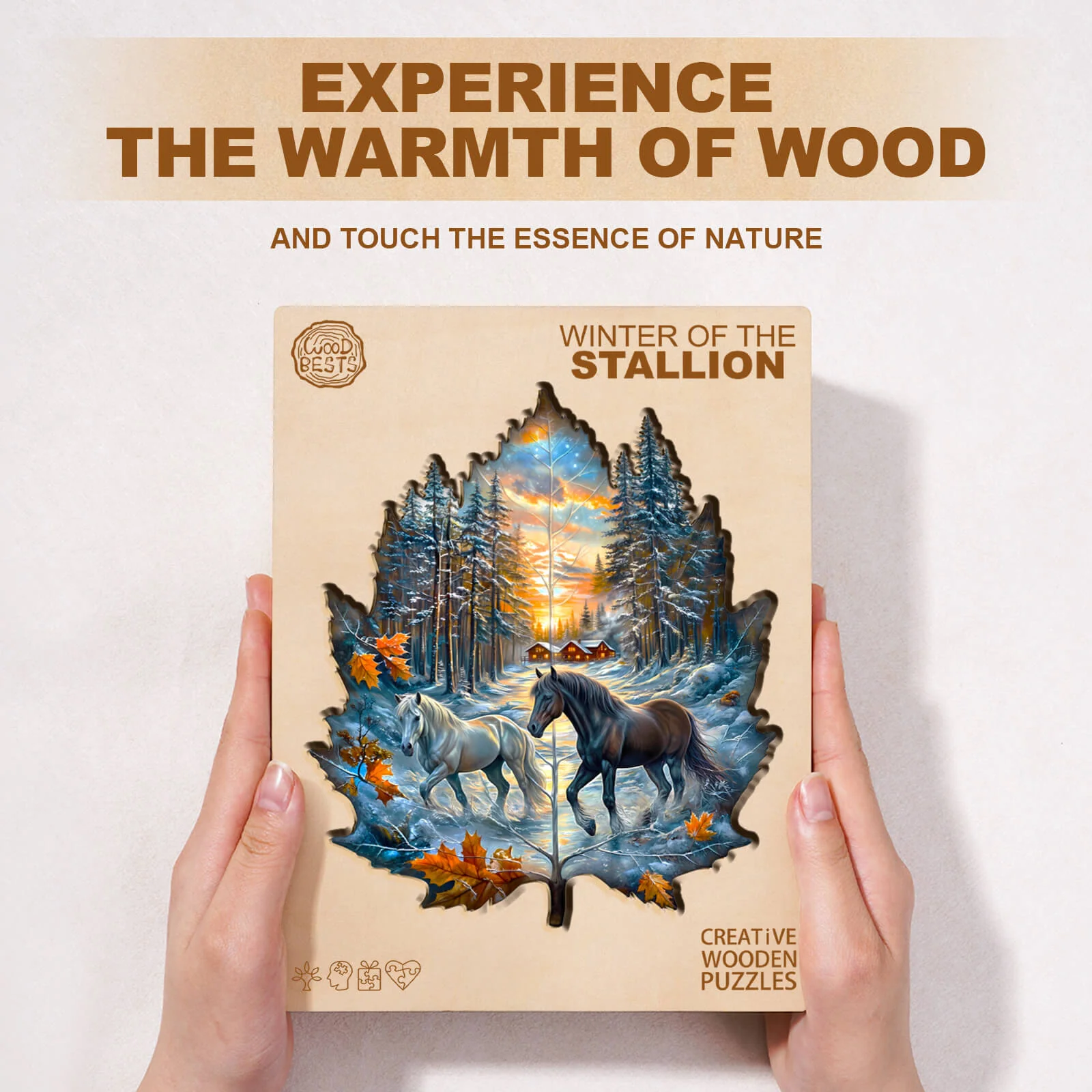 Winter of the stallion Wooden Jigsaw Puzzle - Image 3