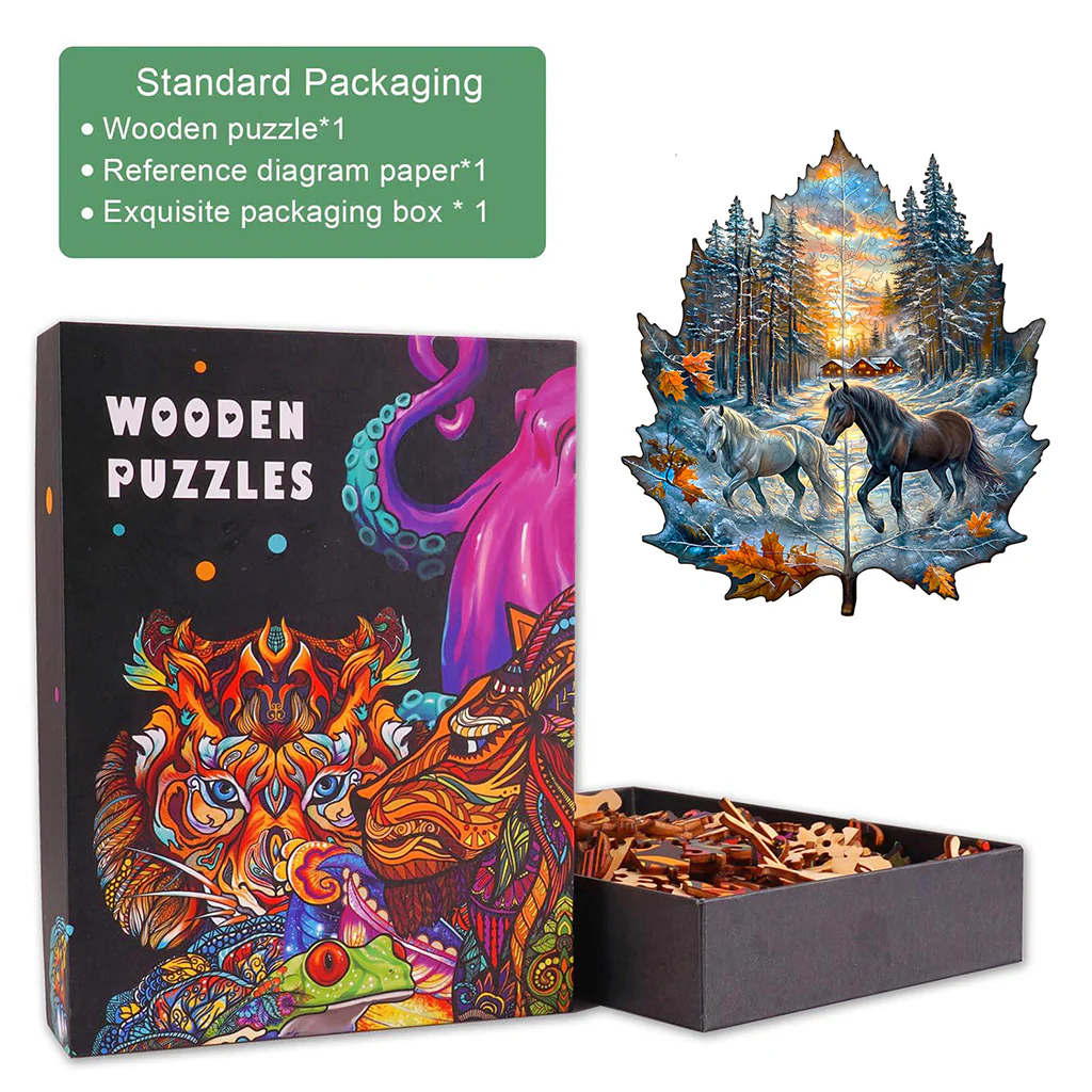 Winter of the stallion Wooden Jigsaw Puzzle - Image 5