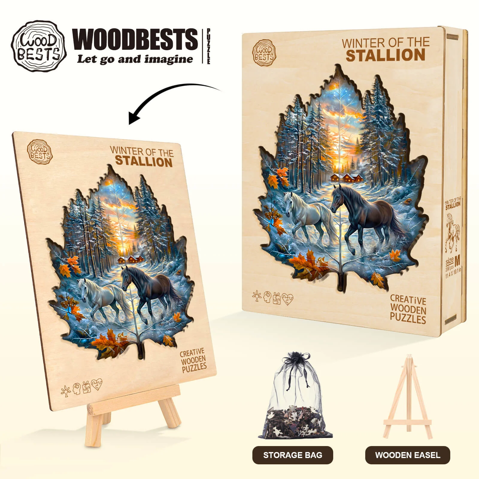 Winter of the stallion Wooden Jigsaw Puzzle - Image 6