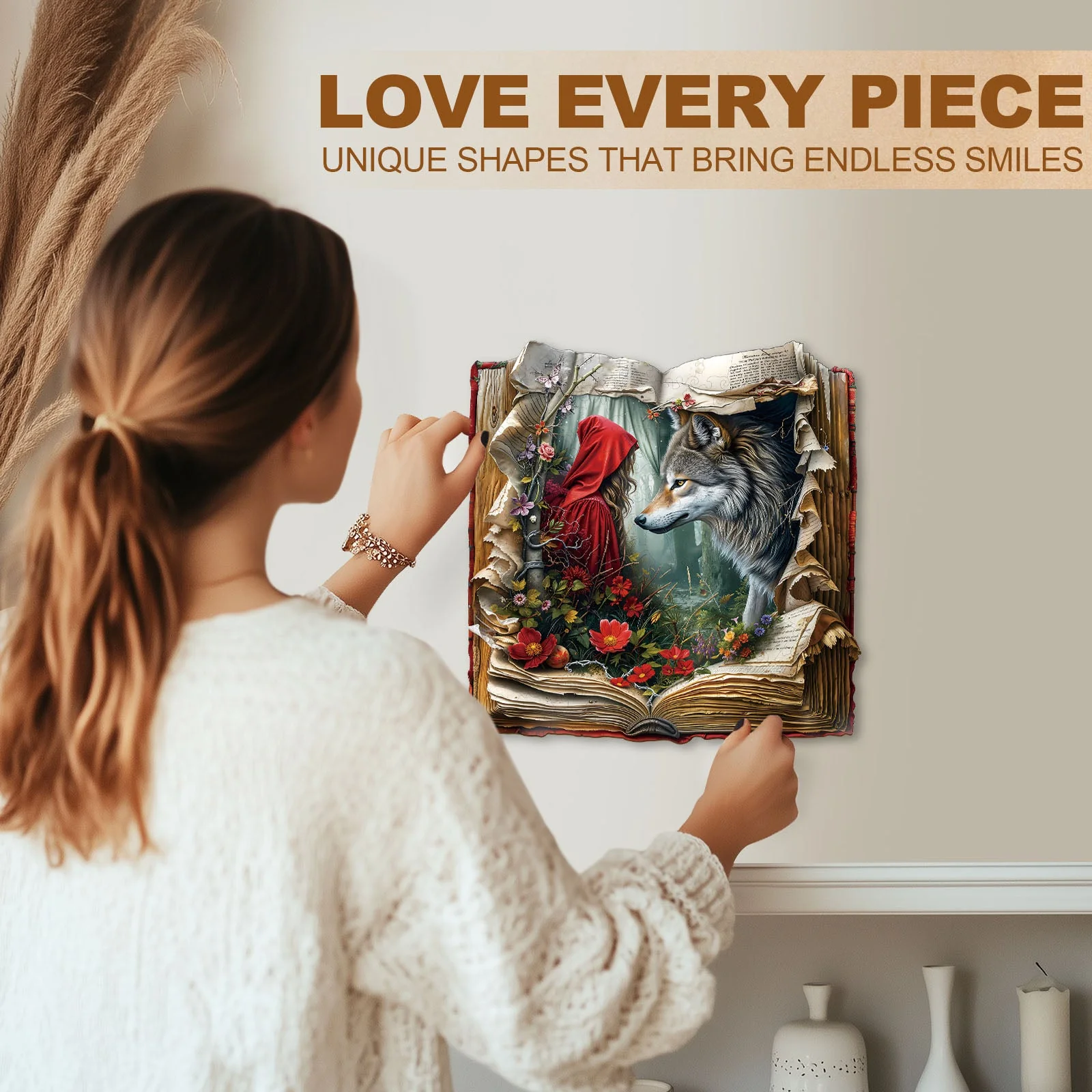 Wolf and the Maiden Wooden Jigsaw Puzzle - Image 10