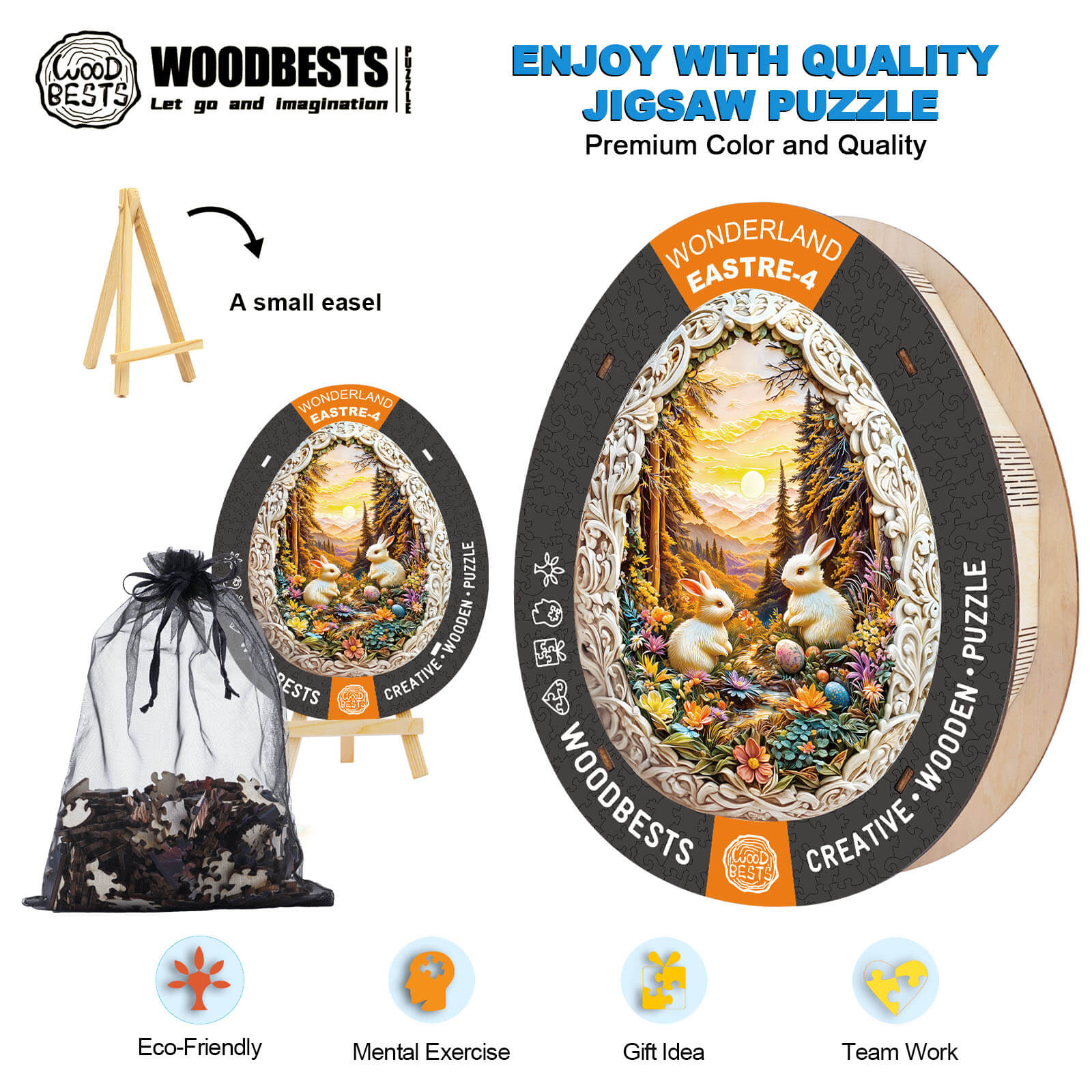 Wonderland Easter-4 Wooden Jigsaw Puzzle - Image 6