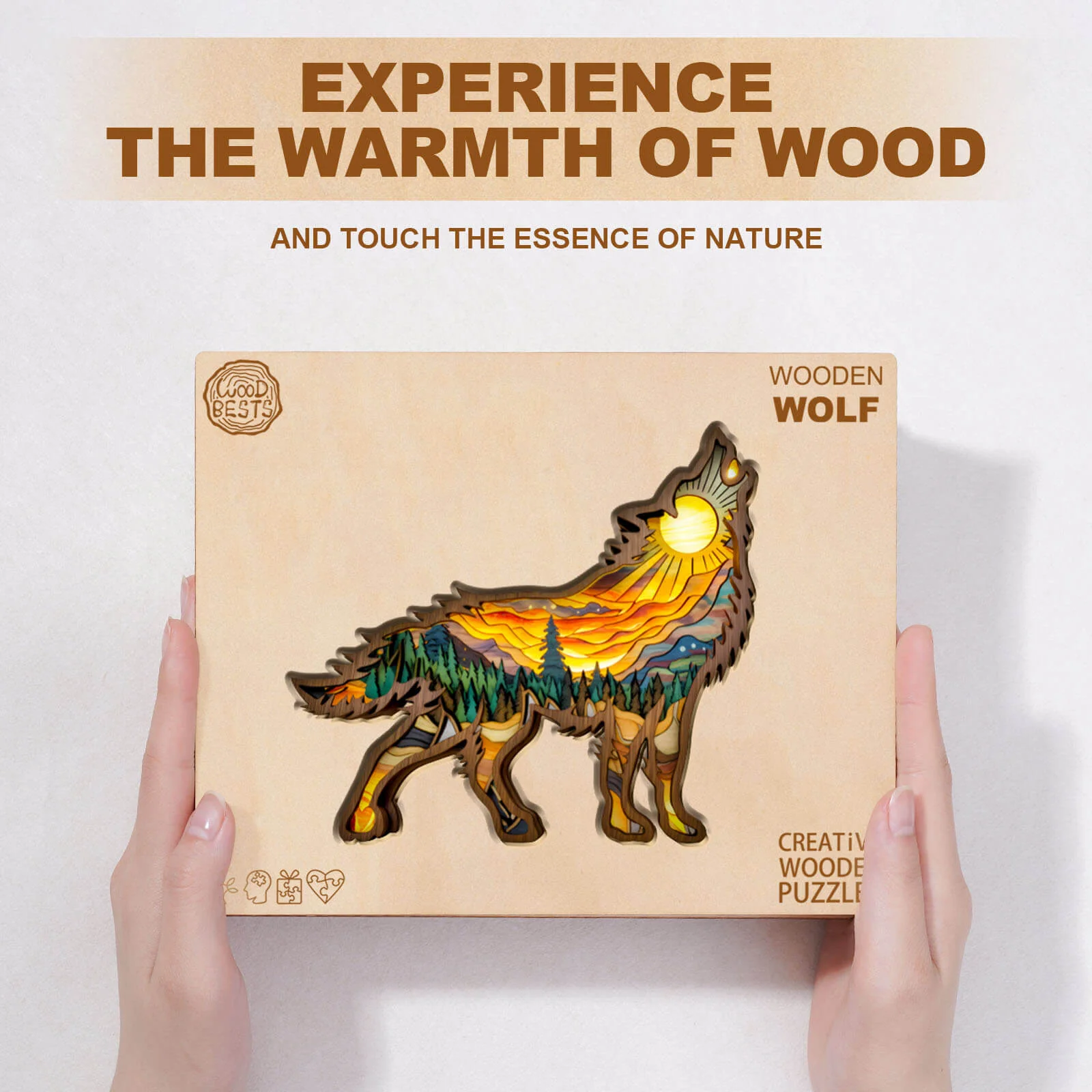 Wooden Wolf Wooden Jigsaw Puzzle - Image 4