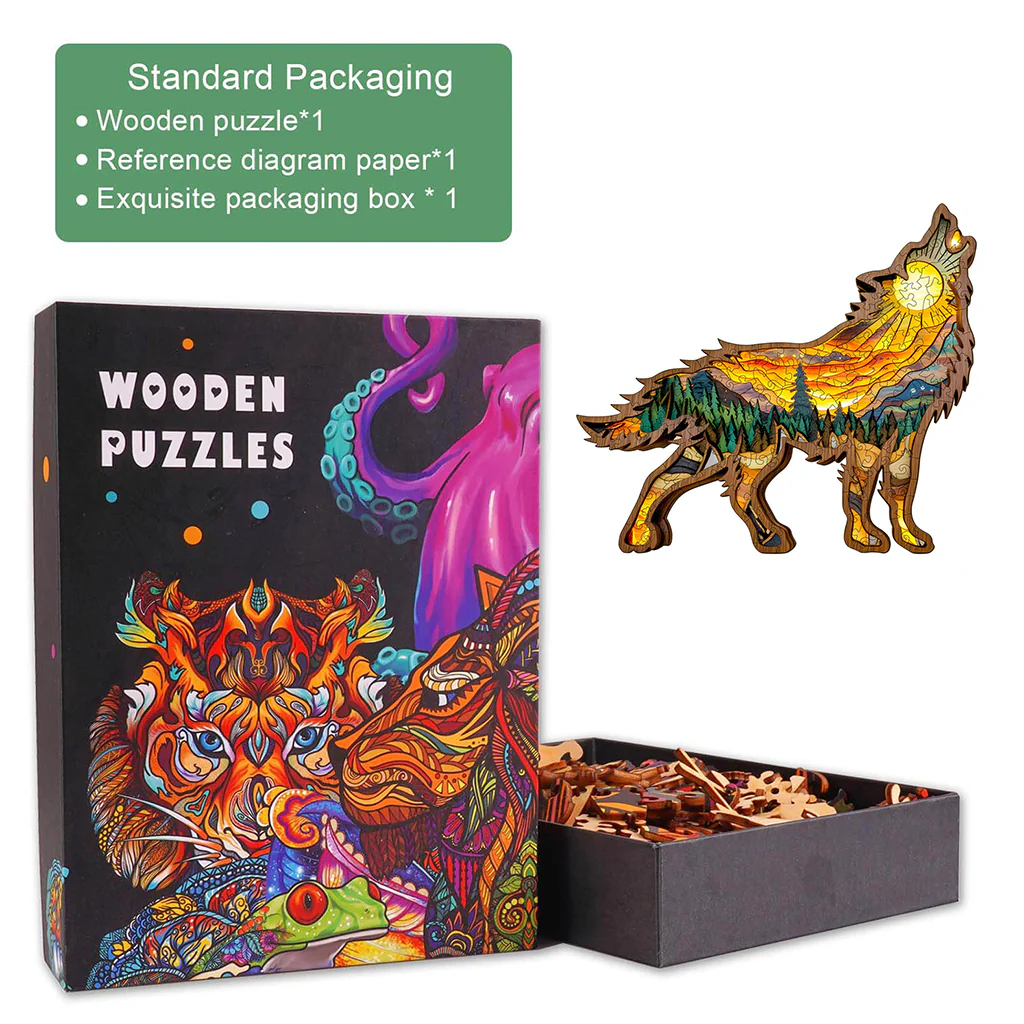Wooden Wolf Wooden Jigsaw Puzzle - Image 5