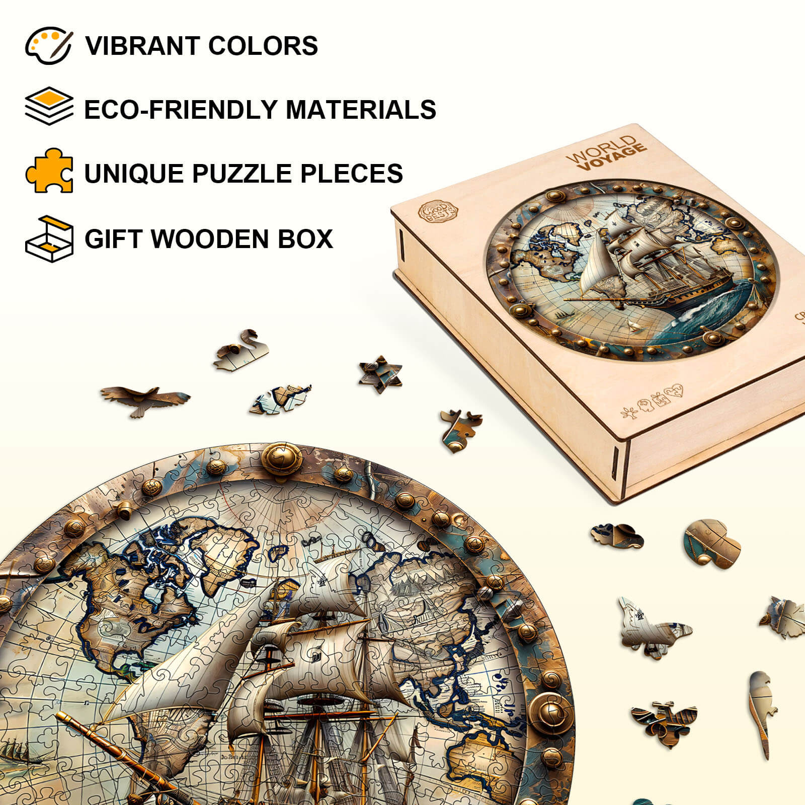 World Voyage Wooden Jigsaw Puzzle - Image 4