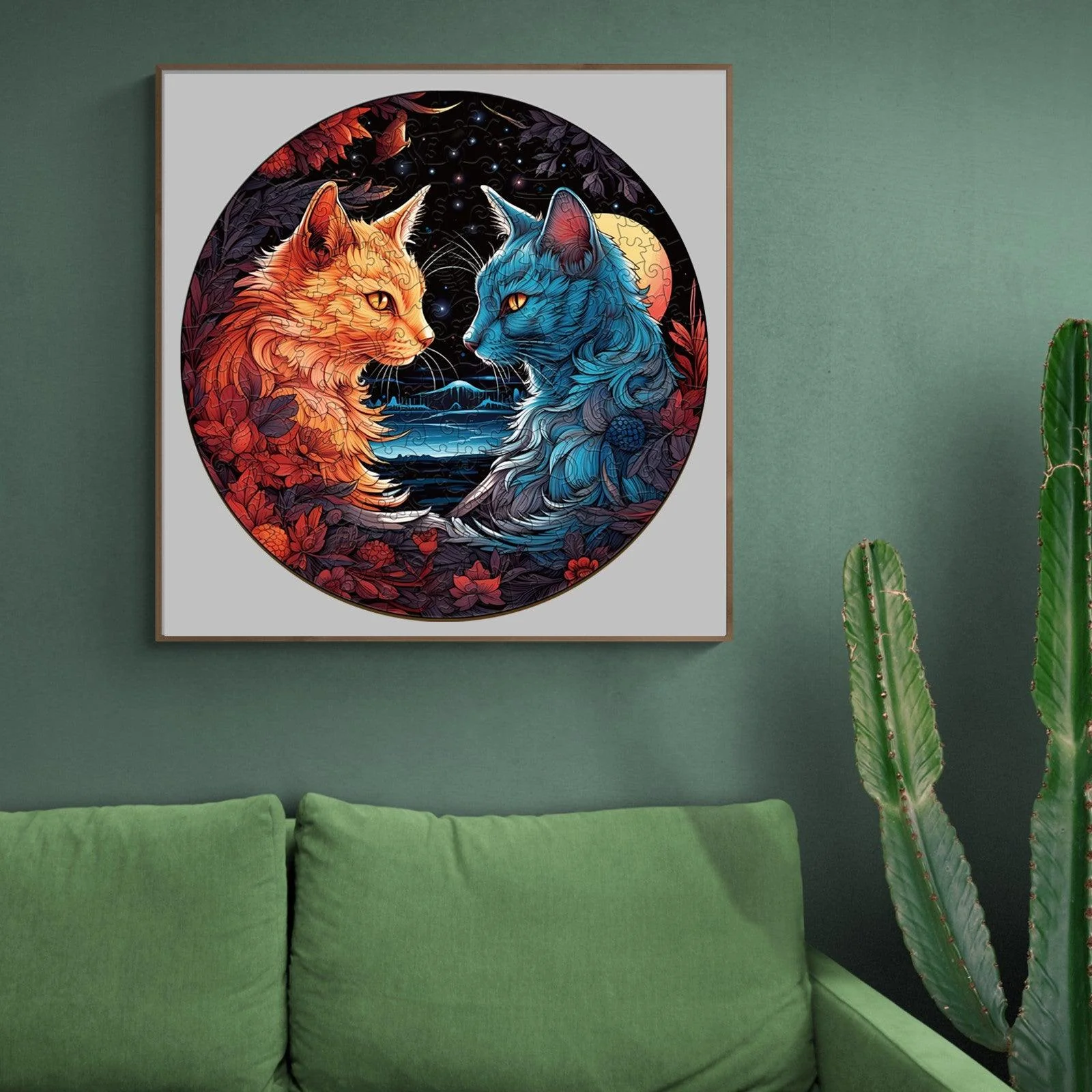 Yin Yang Cat-2 Wooden Jigsaw Puzzle - Image 9