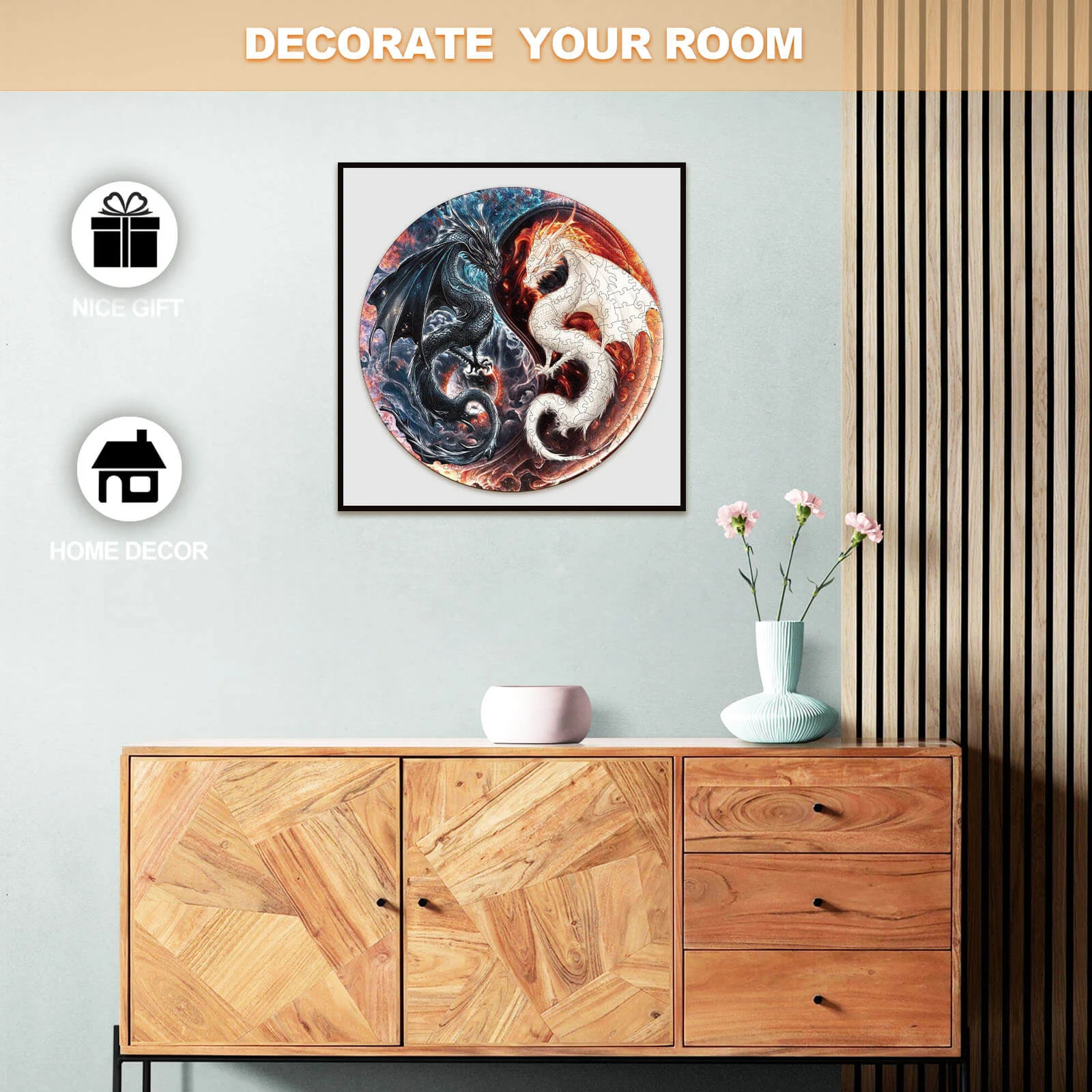 Yin Yang Dragon Wooden Jigsaw Puzzle - Image 7