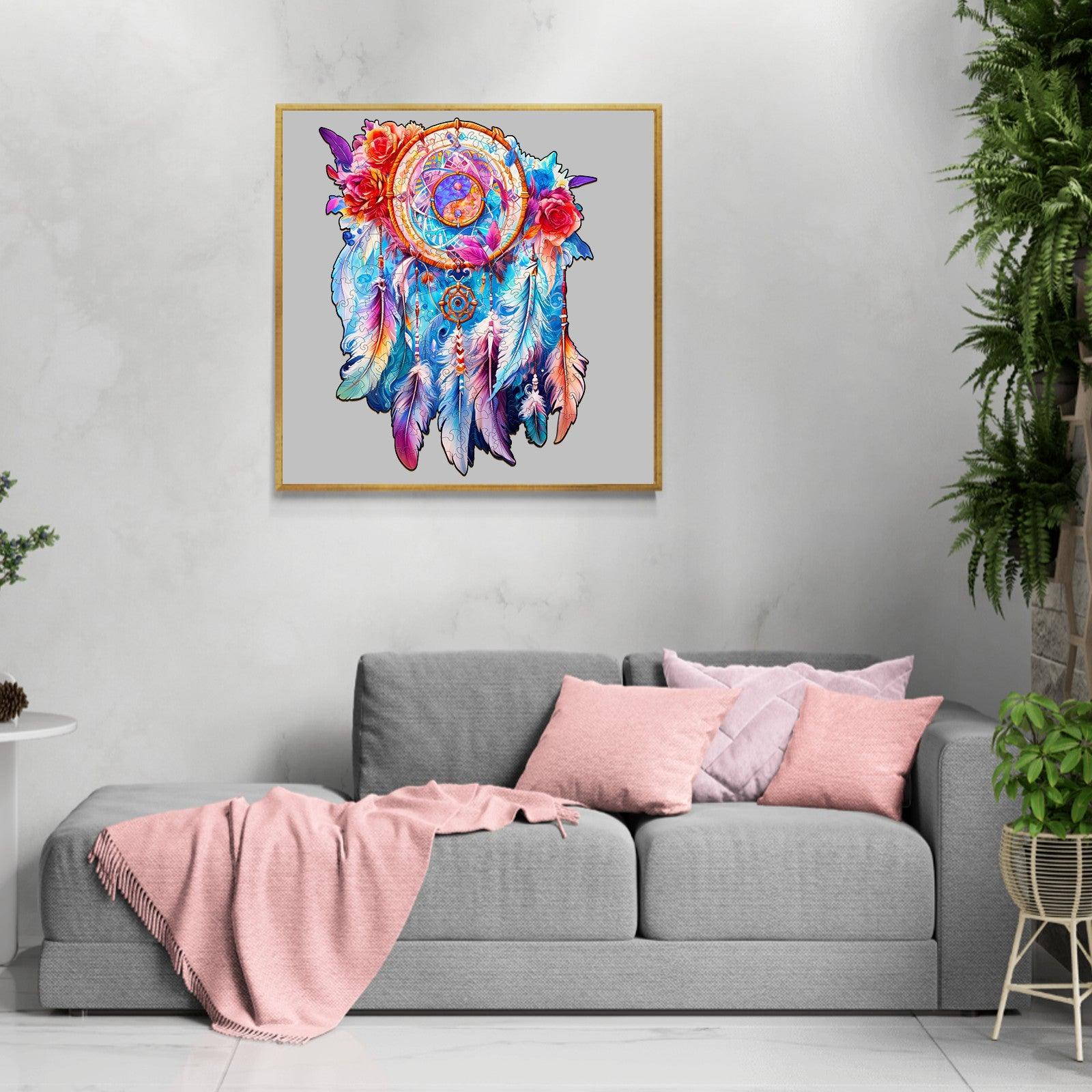 Yin Yang Dream Catcher Wooden Jigsaw Puzzle - Image 9