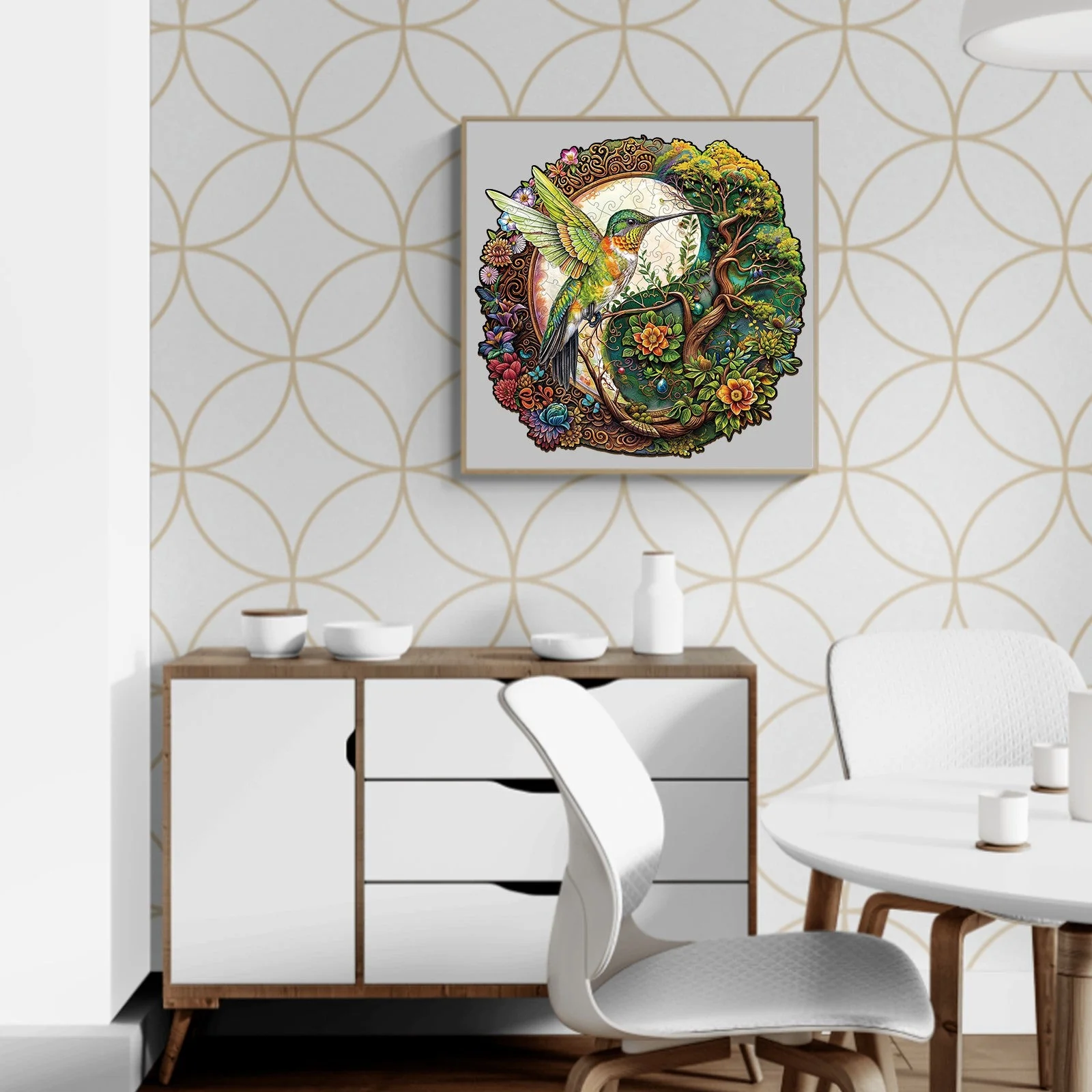 Yin Yang Hummingbird-1 Wooden Jigsaw Puzzle - Image 9