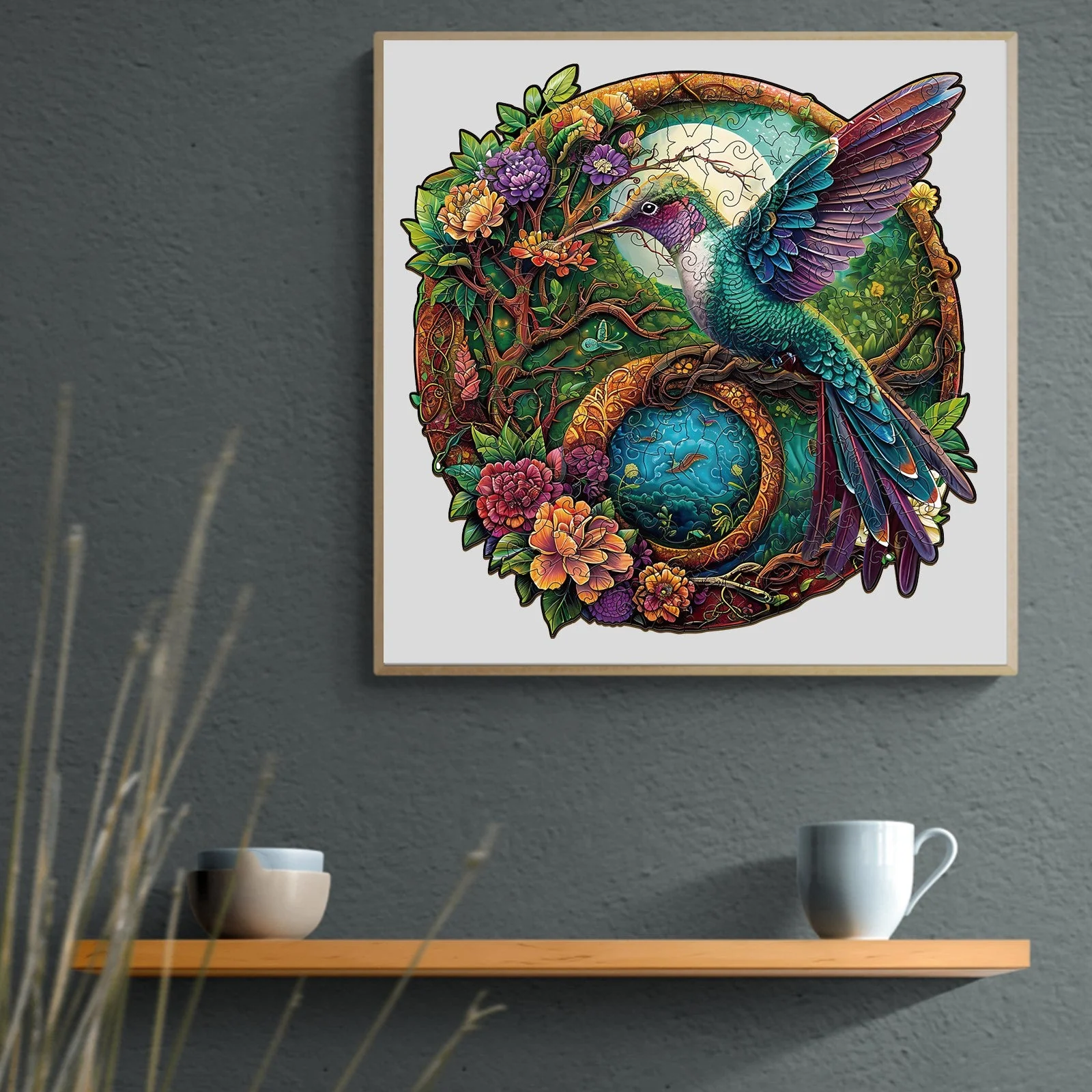 Yin Yang Hummingbird-2 Wooden Jigsaw Puzzle - Image 9