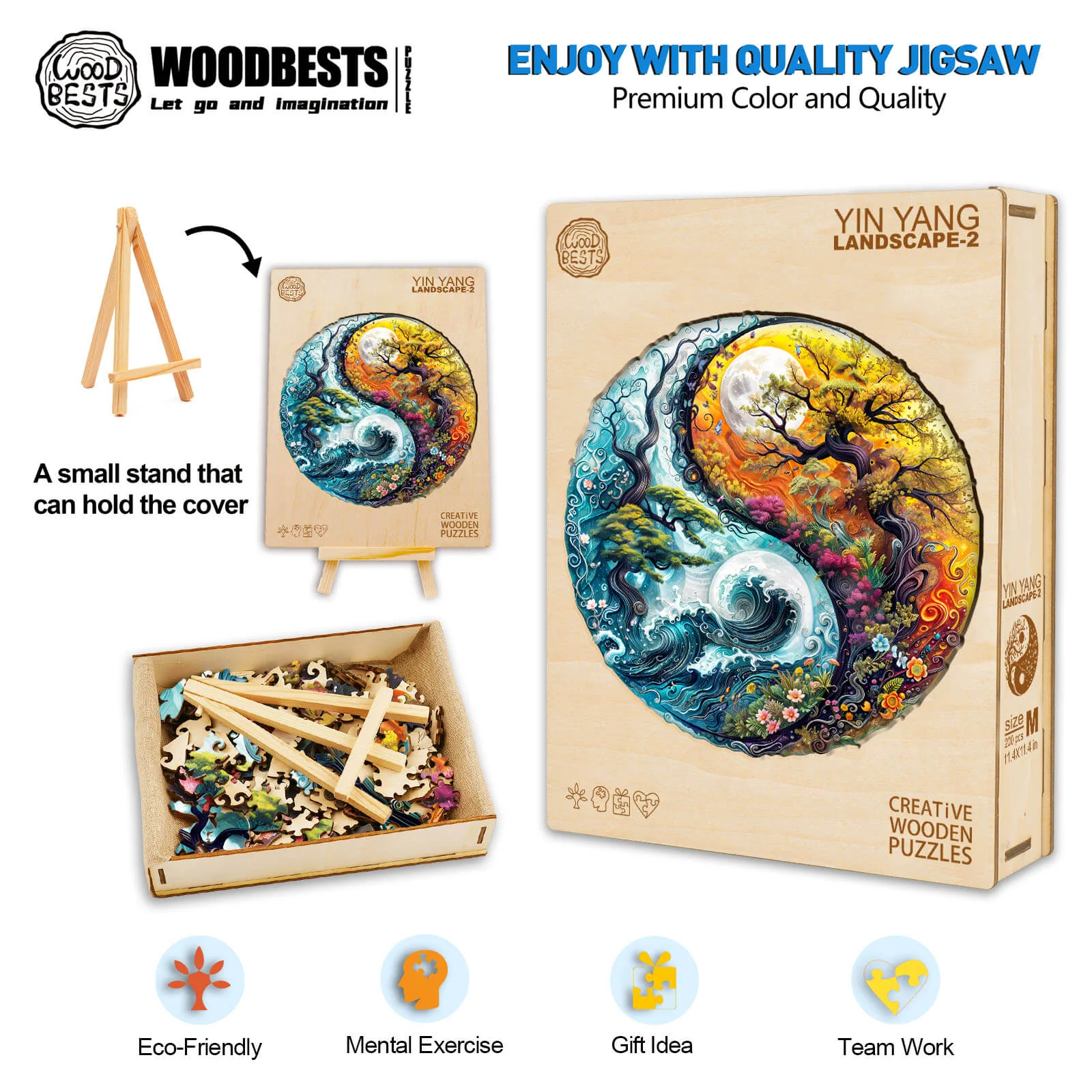 Yin yang Landscape-2 Wooden Jigsaw Puzzle - Image 6