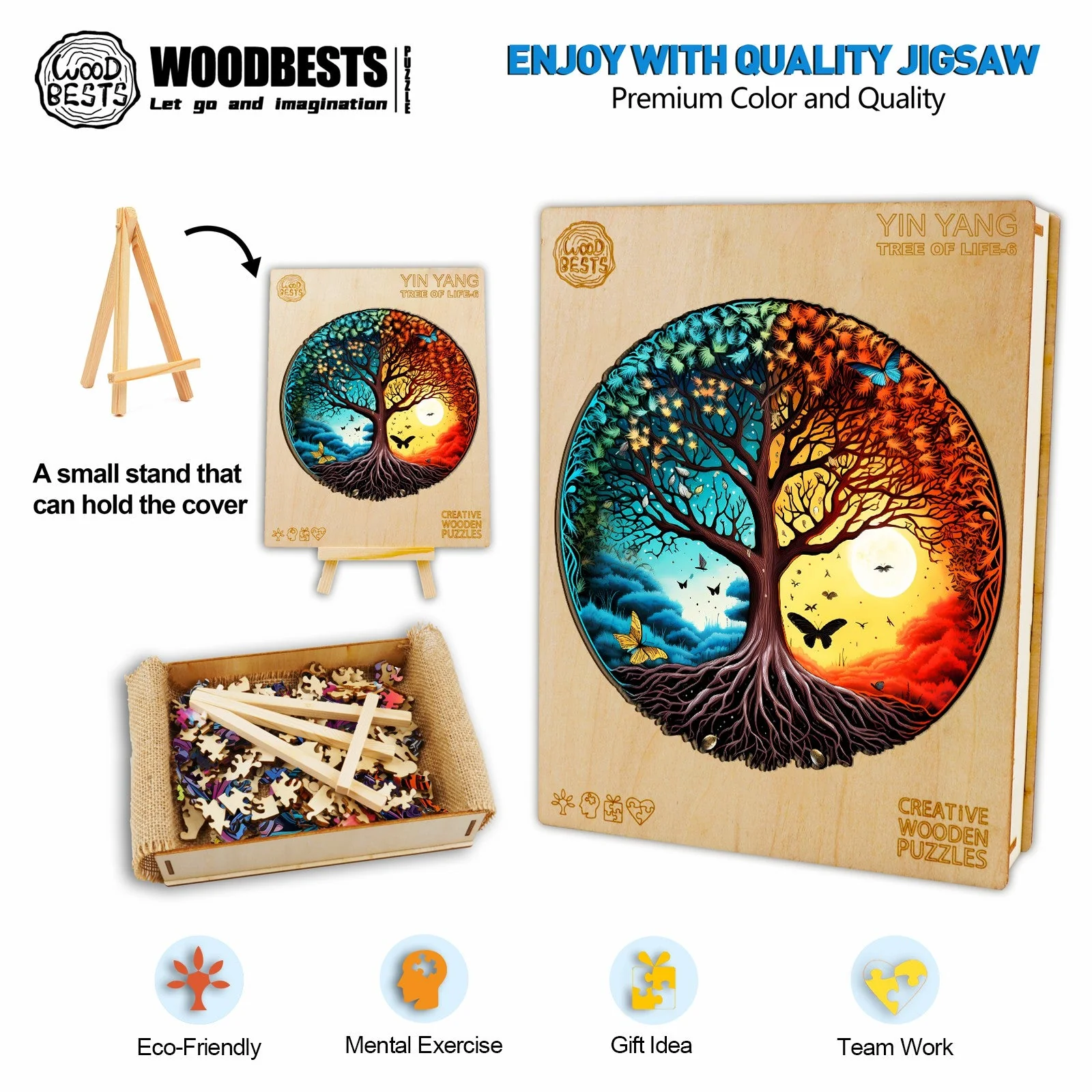 Yin Yang Tree Of Life 6 Wooden Jigsaw Puzzle - Image 5