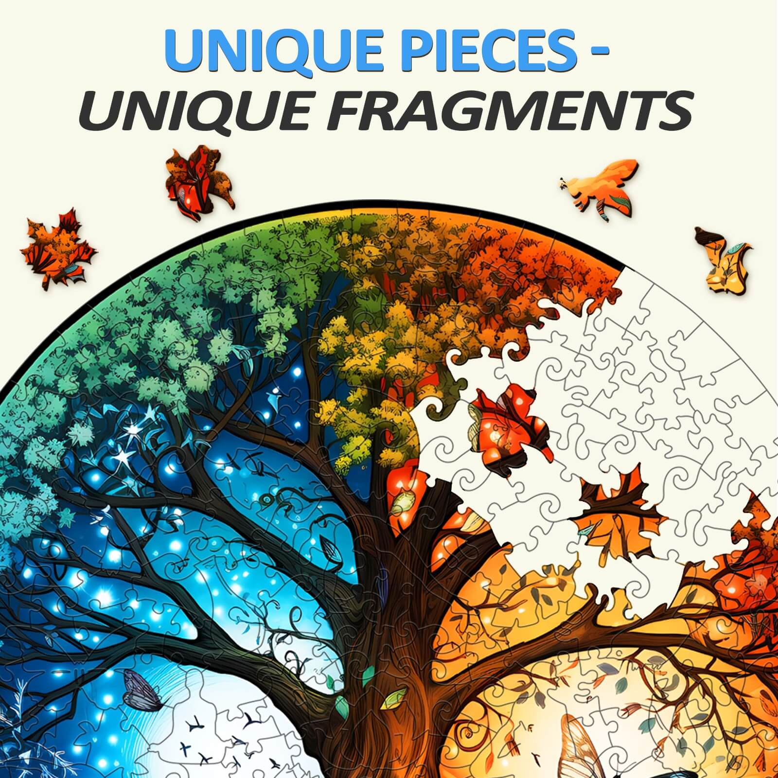 Yin Yang Tree of Life 7 Wooden Jigsaw Puzzle - Image 3