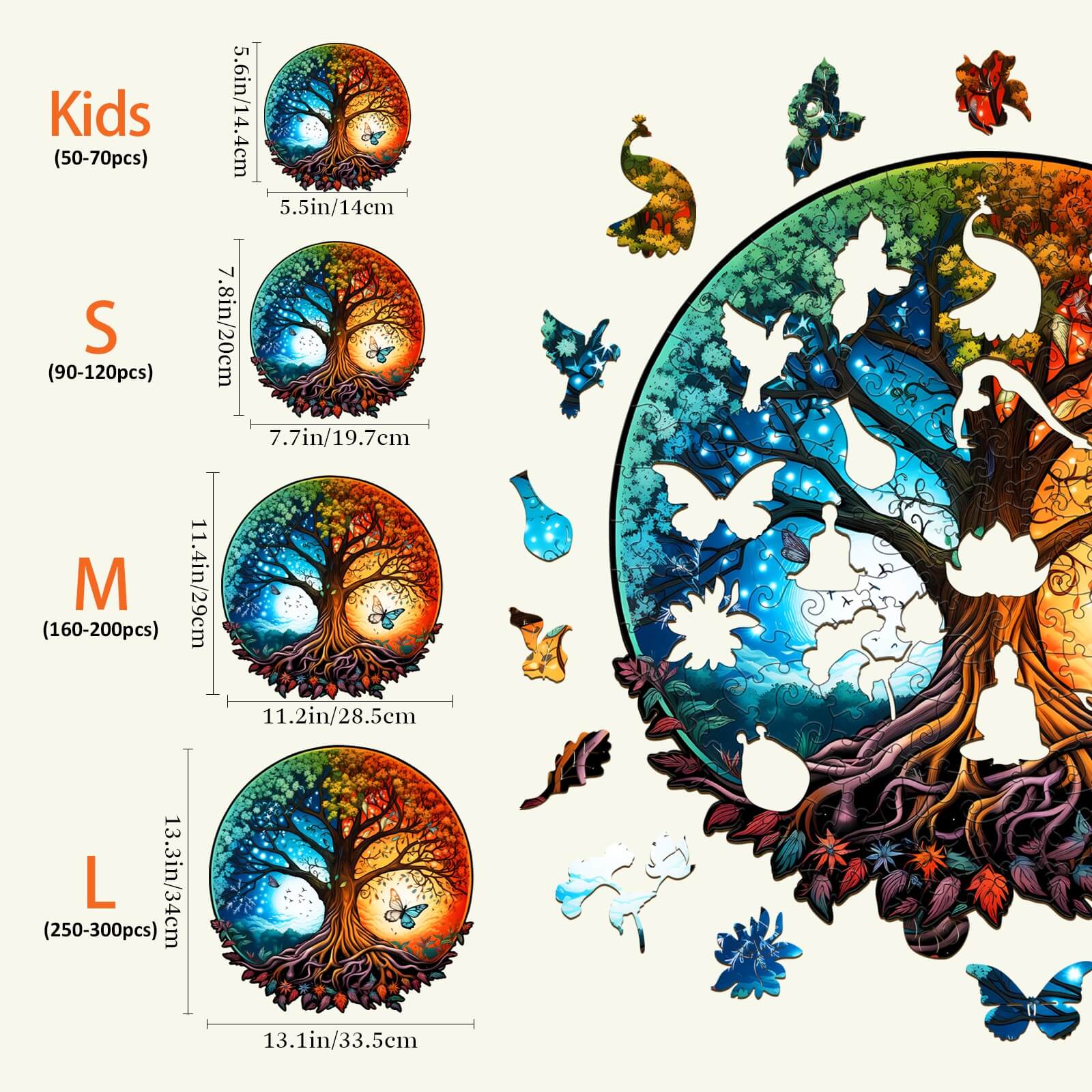 Yin Yang Tree of Life 7 Wooden Jigsaw Puzzle - Image 4