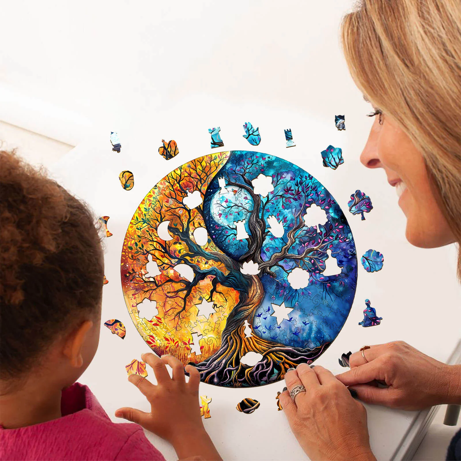Yin Yang Tree of Life-9 Wooden Jigsaw Puzzle - Image 7