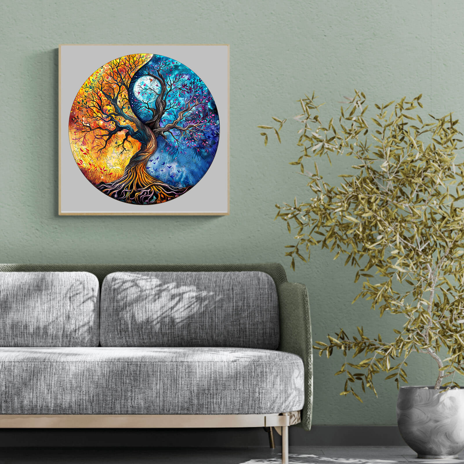 Yin Yang Tree of Life-9 Wooden Jigsaw Puzzle - Image 8