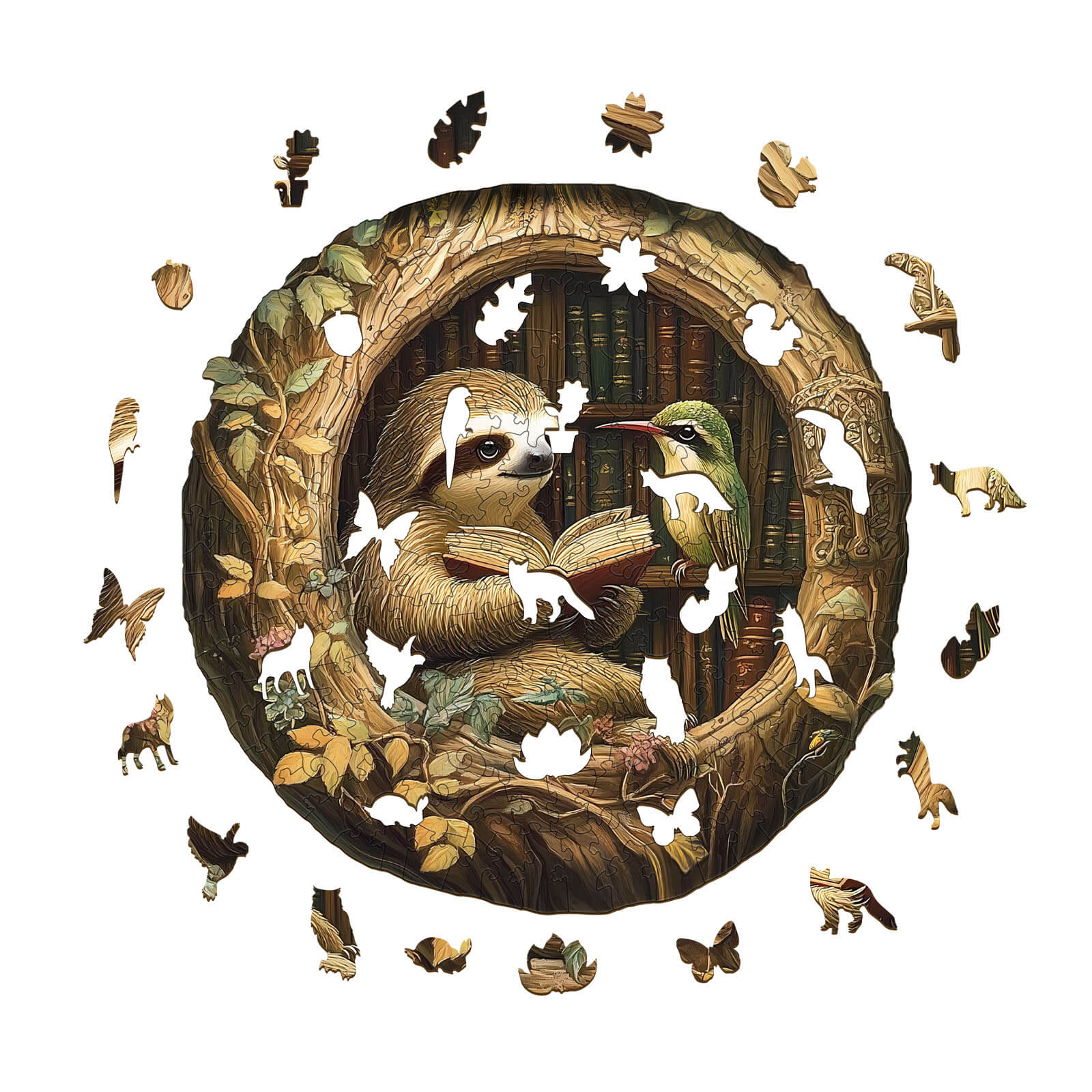 Zoological Library Wooden Jigsaw Puzzle - Image 2