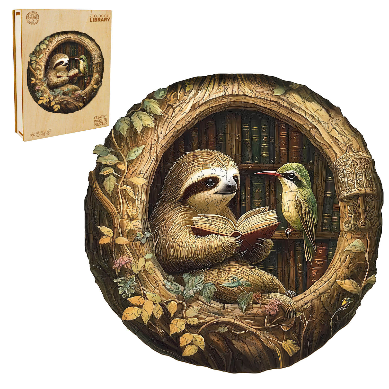 Zoological Library Wooden Jigsaw Puzzle - Image 3